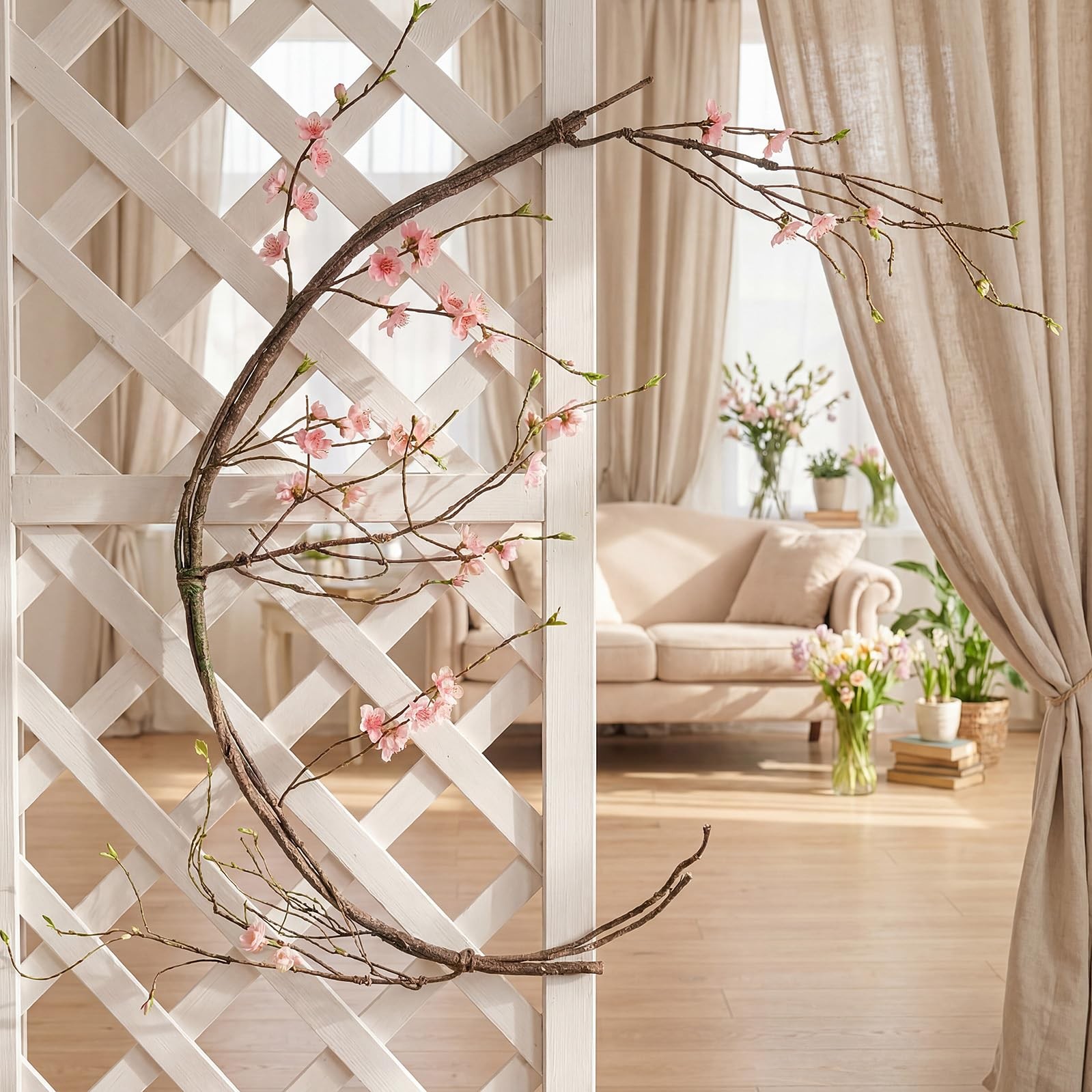 71 Inch Artificial Tree Branches Large Bendable Faux Twig Branches with Metal…