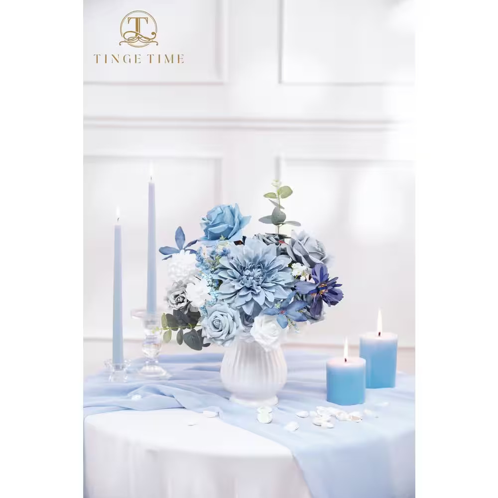 18 in Artificial Pink and Citrus Flower Combo Indoor/Outdoor Summer Wedding Deco