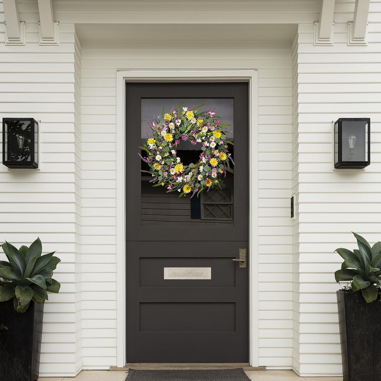 Handmade Wildflower Wreath 24” – Stunning Door and Wall Decor for All Seasons