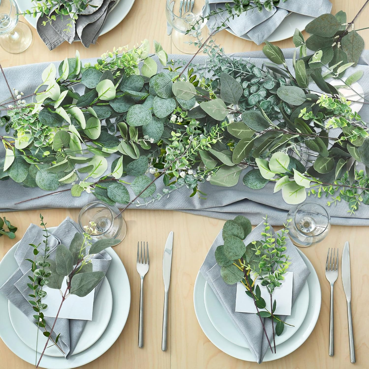 200 Pcs Mixed Eucalyptus Leaves Stems for Wedding Floral Arrangements
