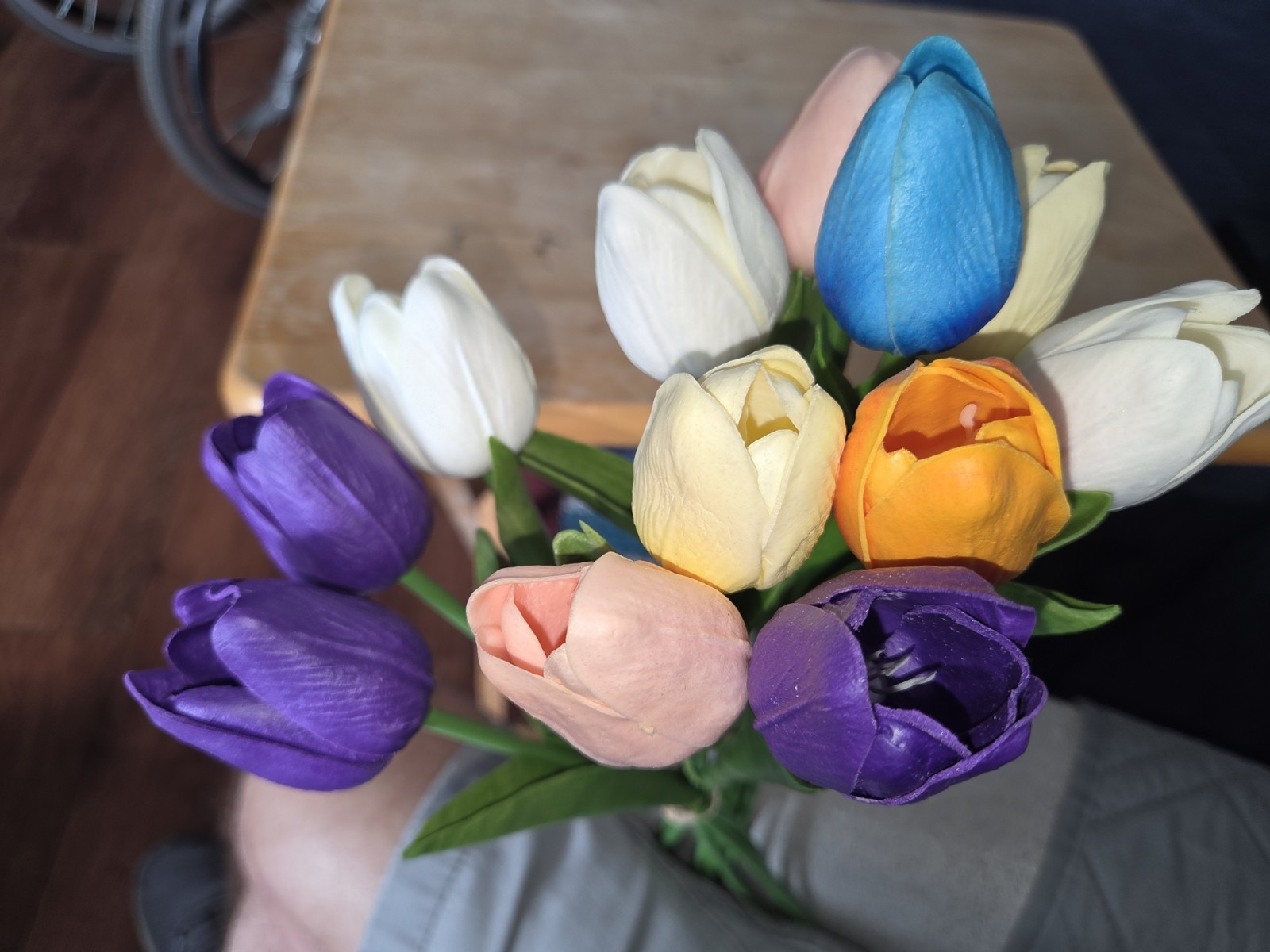 Real Touch Mixed Color Artificial Tulips