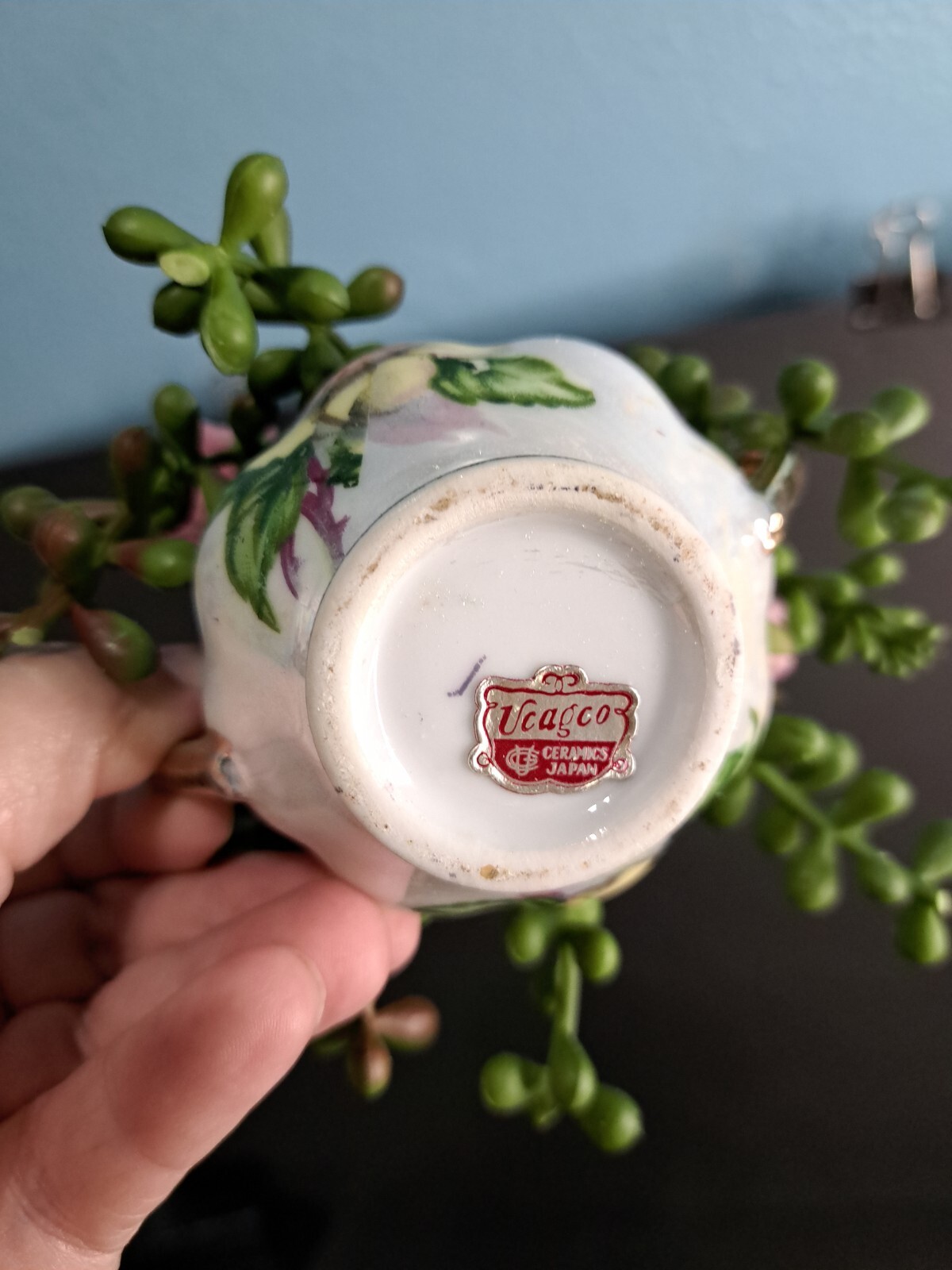 Artificial Floral Arrangements 4 In Tall Succulent With Pink Flowers Sugar Bowl