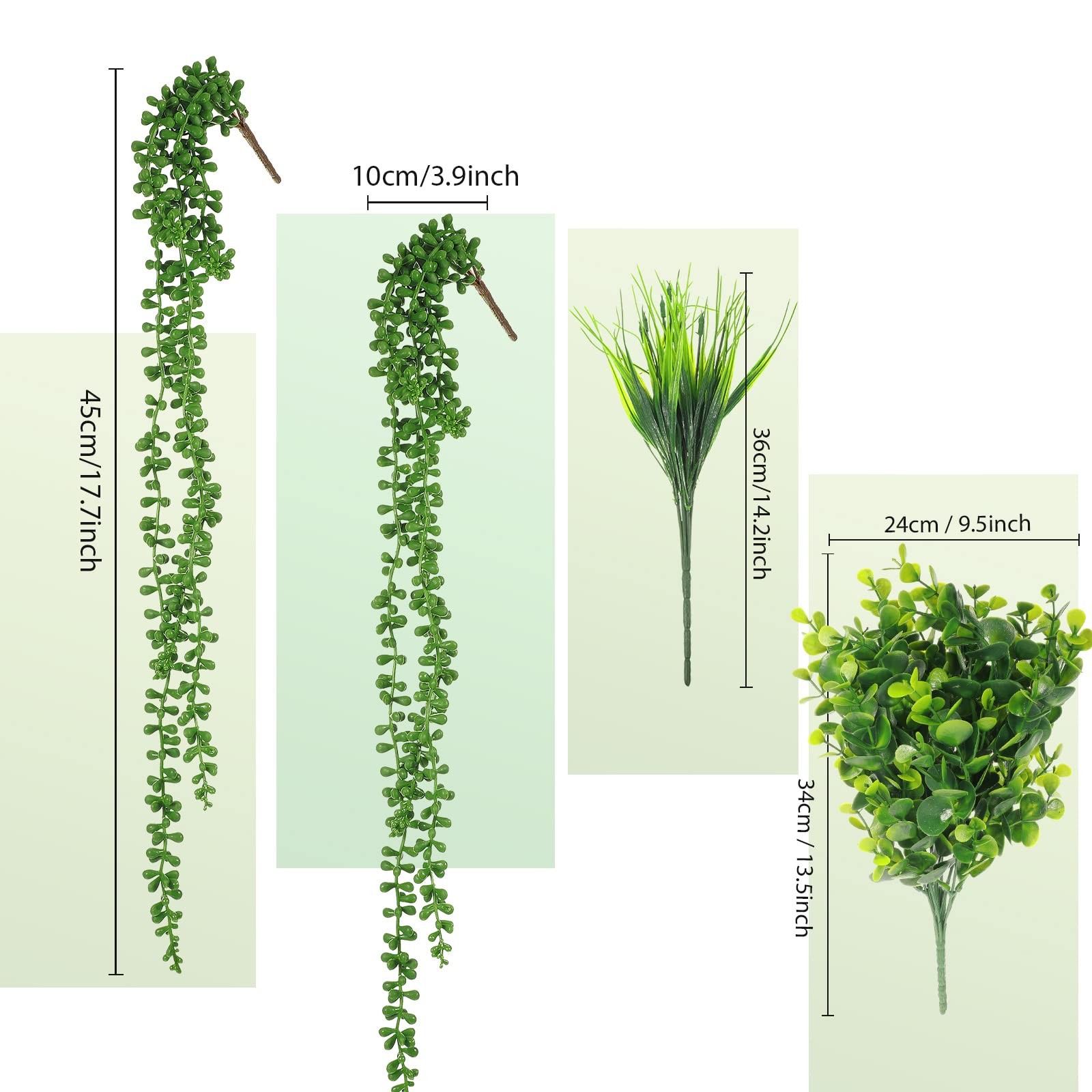 32 Pcs Artificial Plants and Flowers for Outside Hanging Fake Plants Faux Out…