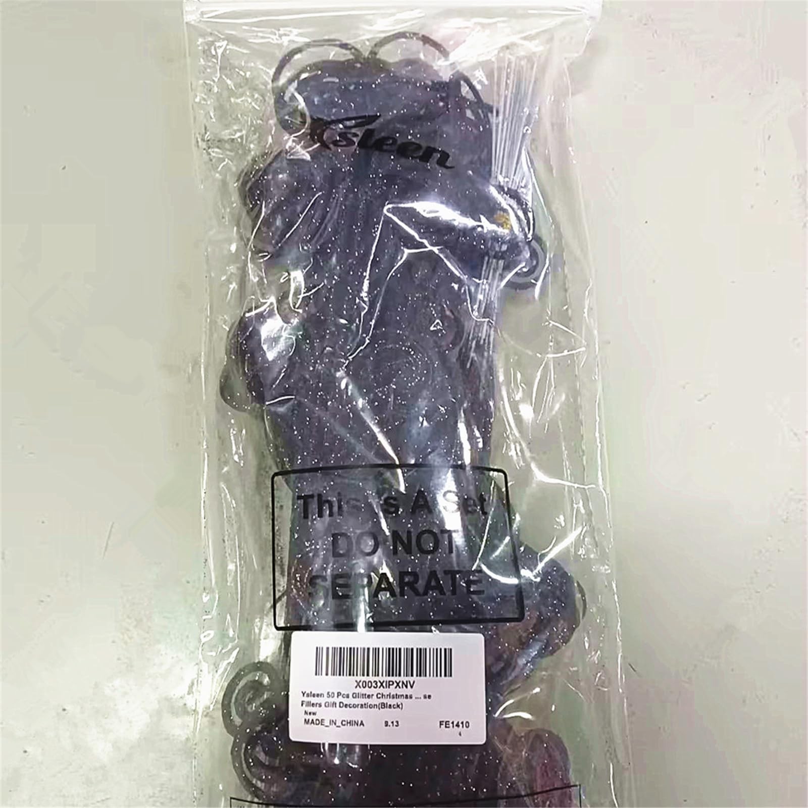 Decorative Picks 50 Pack Black Glitter Curly Stems 12 Inch Decor