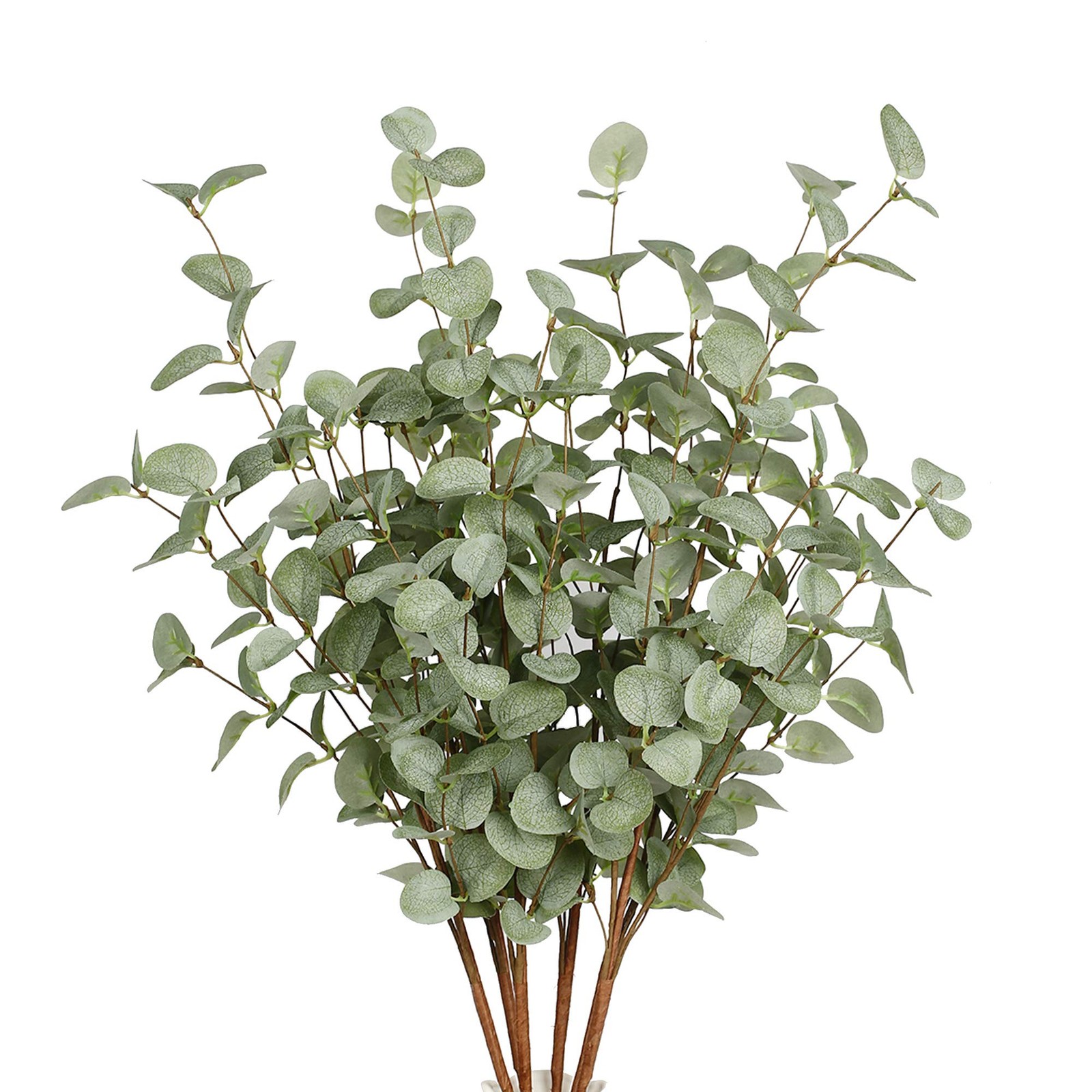 6 Pcs 27″ Eucalyptus Stems Greenery Stems Eucalyptus Leaf Spray in Green Silk…