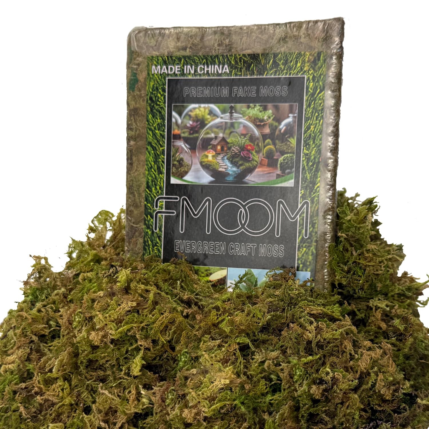 7oz/200g Artificial Moss for Indoor Plants, Faux Moss Decorative Greenery, Fa…