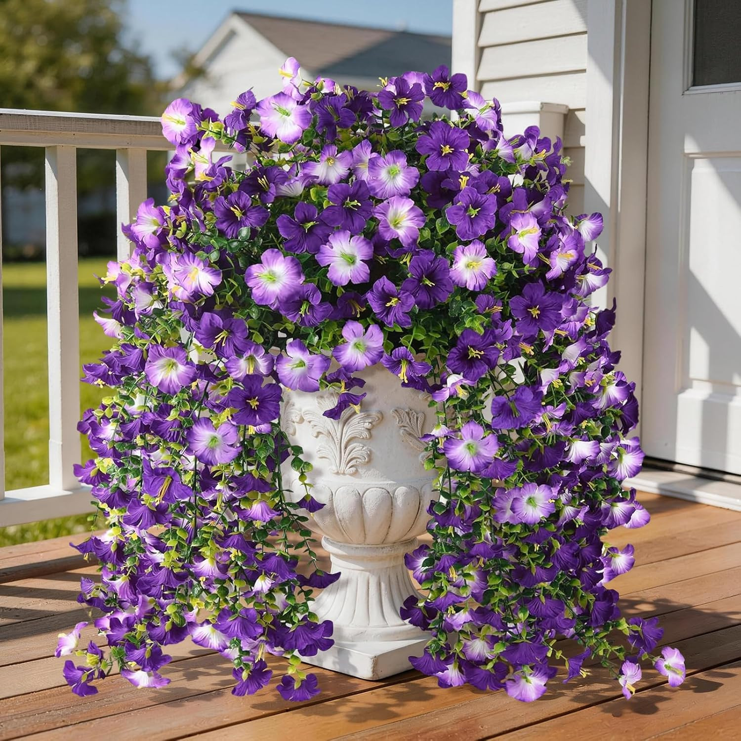 Artificial Fake Flowers Plants for Outdoor Spring Summer Decoration,2 PCS Faux S