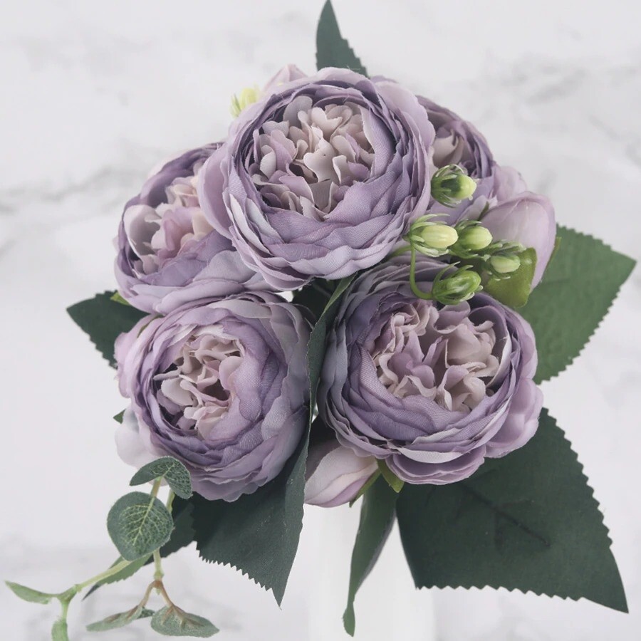 Rose Flowers Bouquet Peony Artificial for Home, Wedding Indoor Decoration