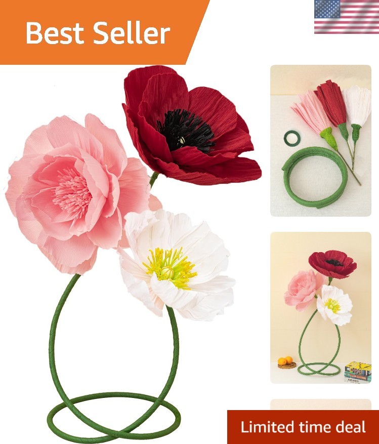 16″ 3D Paper Flower Decoration for Wall, Giant Large Handcrafted Paper Flower…