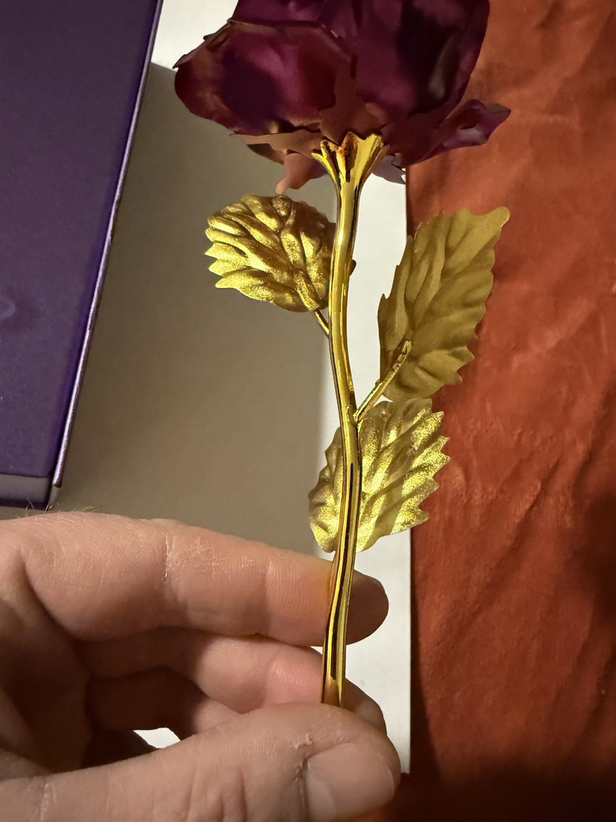 Forever Rose 24K Golden Rose Purple Valentines Day Gift