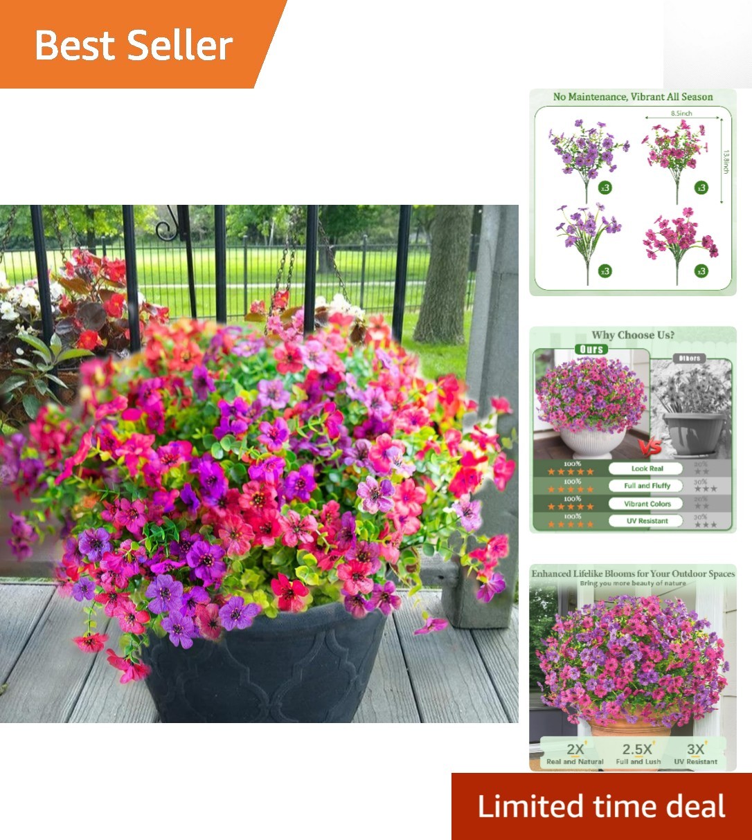 Versatile 12 Bundle Artificial Plants for Indoors & Outdoors – Easy Care Decor
