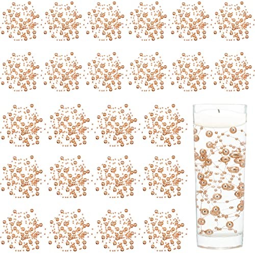 Artificial pearl bead garland floating candle vase decor