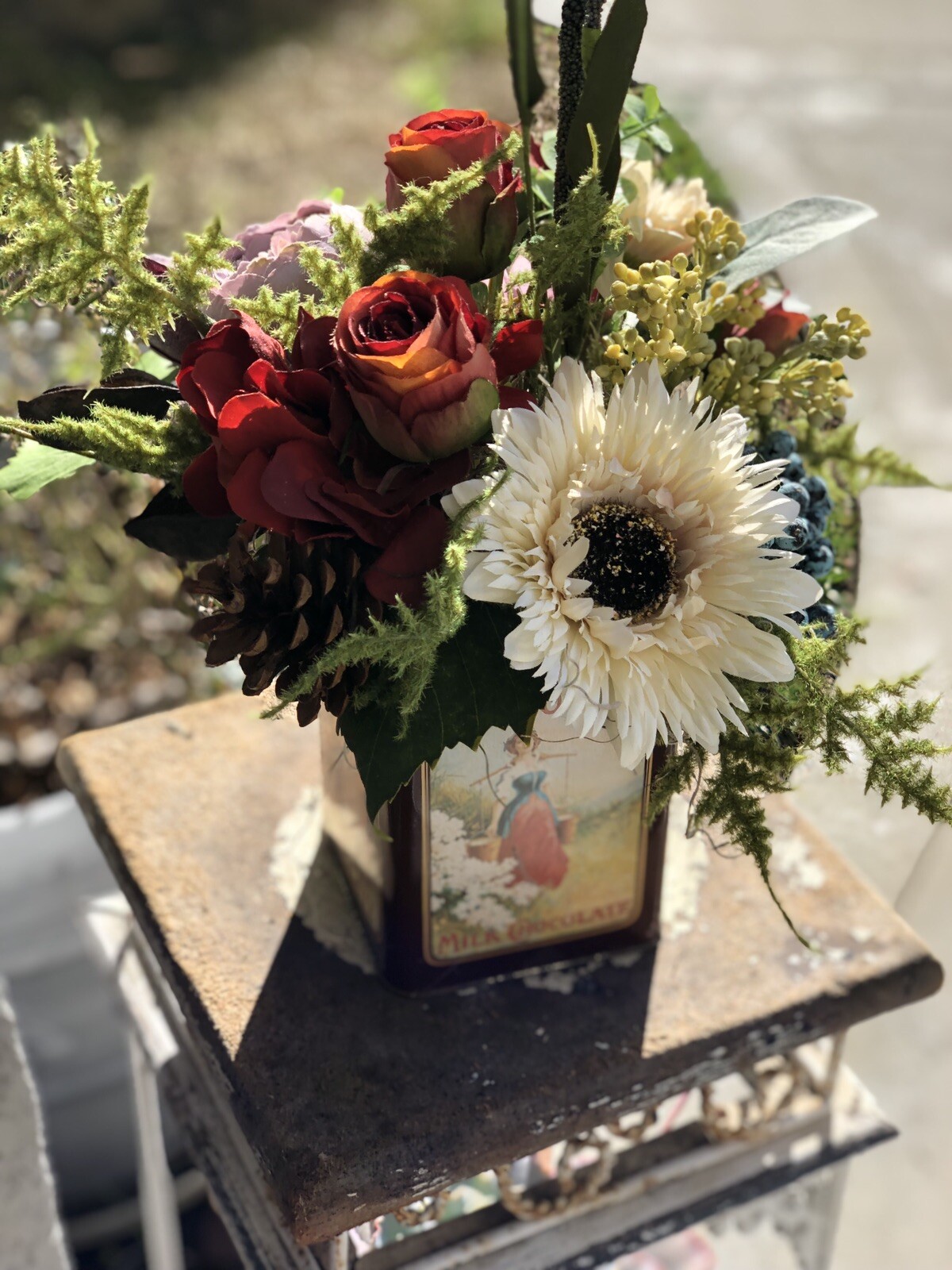 Silk Flower Arrangement / Custom Floral Centerpiece, ~20” X 15”