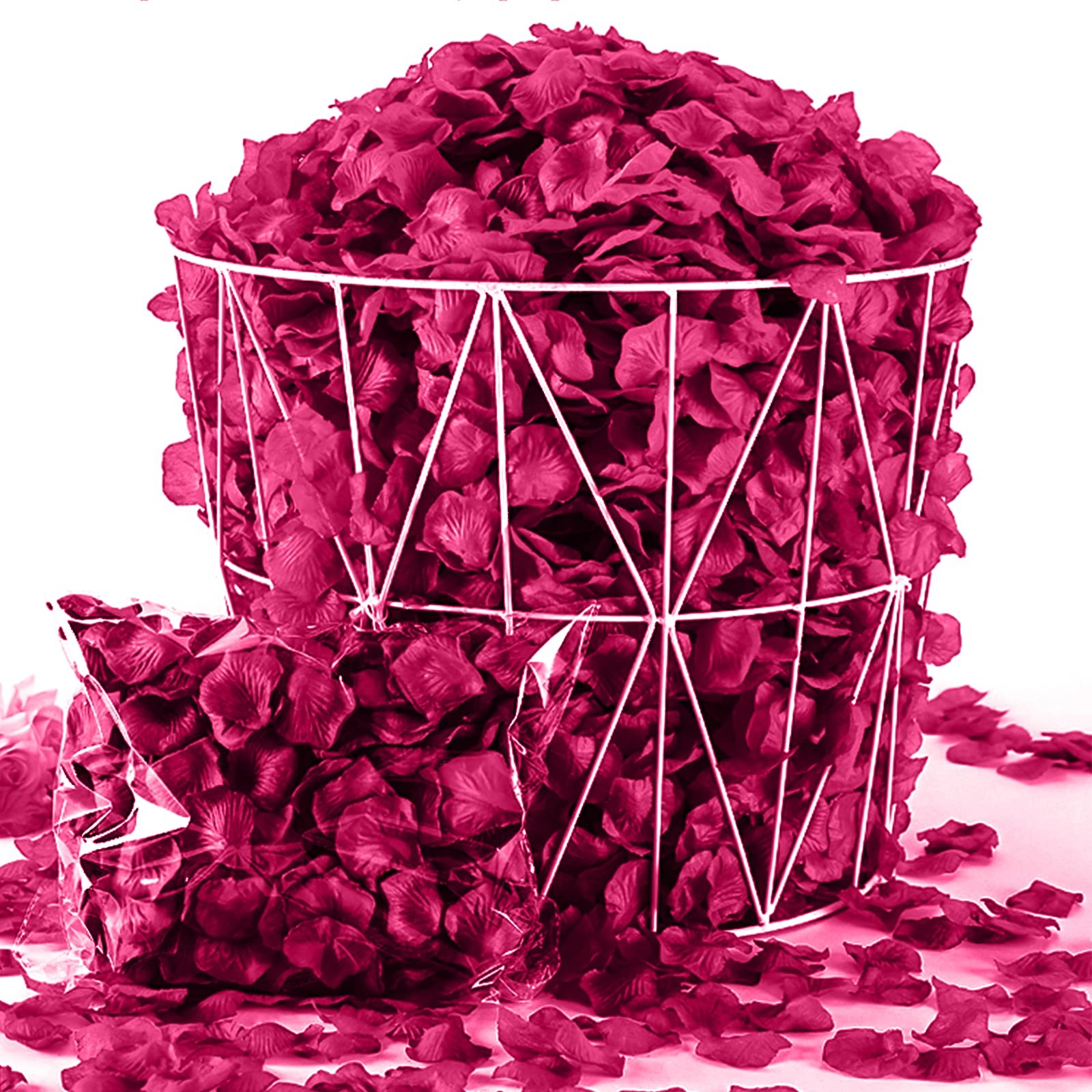 1000 Pcs Artificial Silk Rose Petals Decoration Wedding Party Color Fuchsia