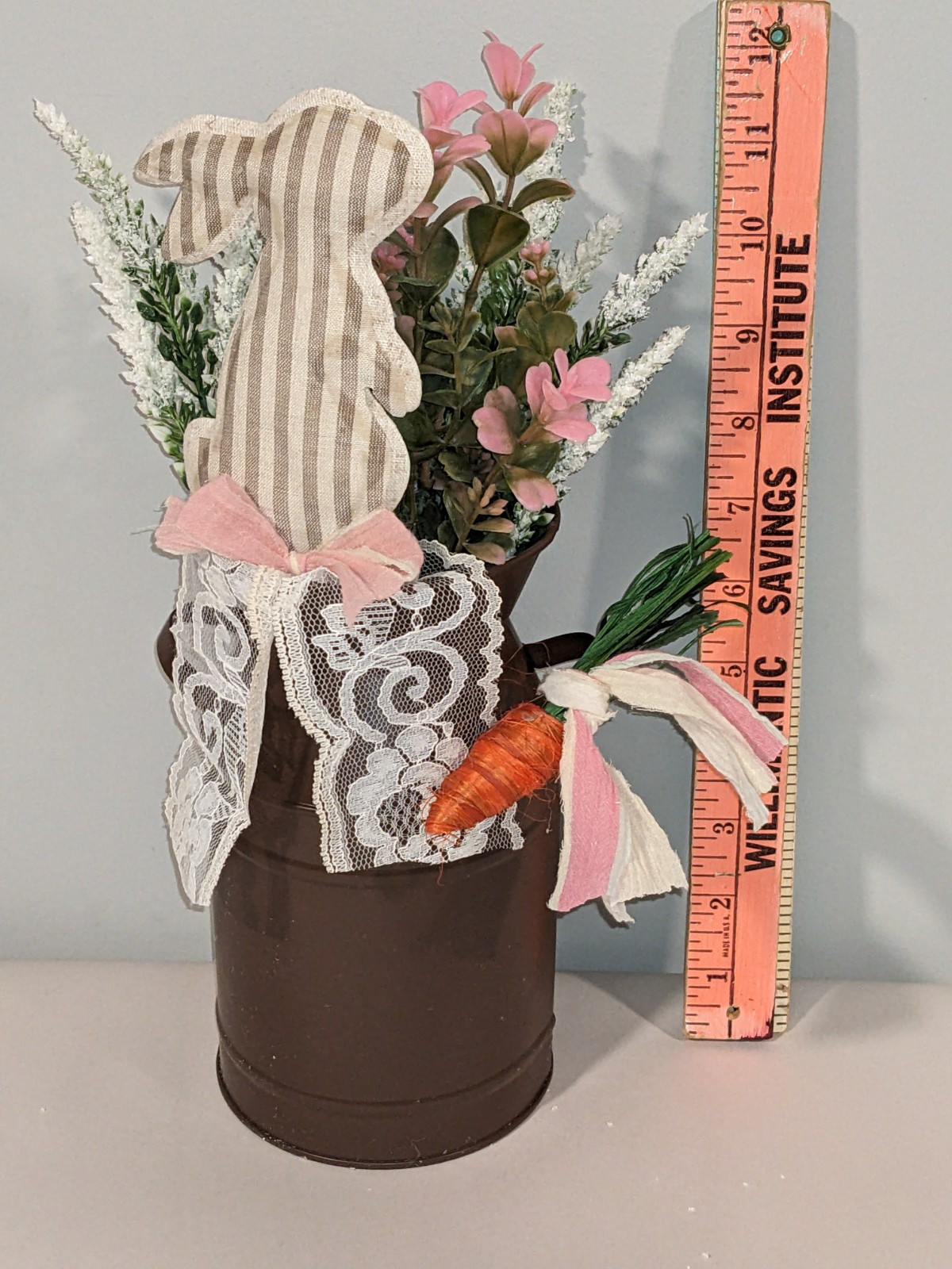 New Handmade Spring Easter Floral Bunny Decor~Farmhouse Country~