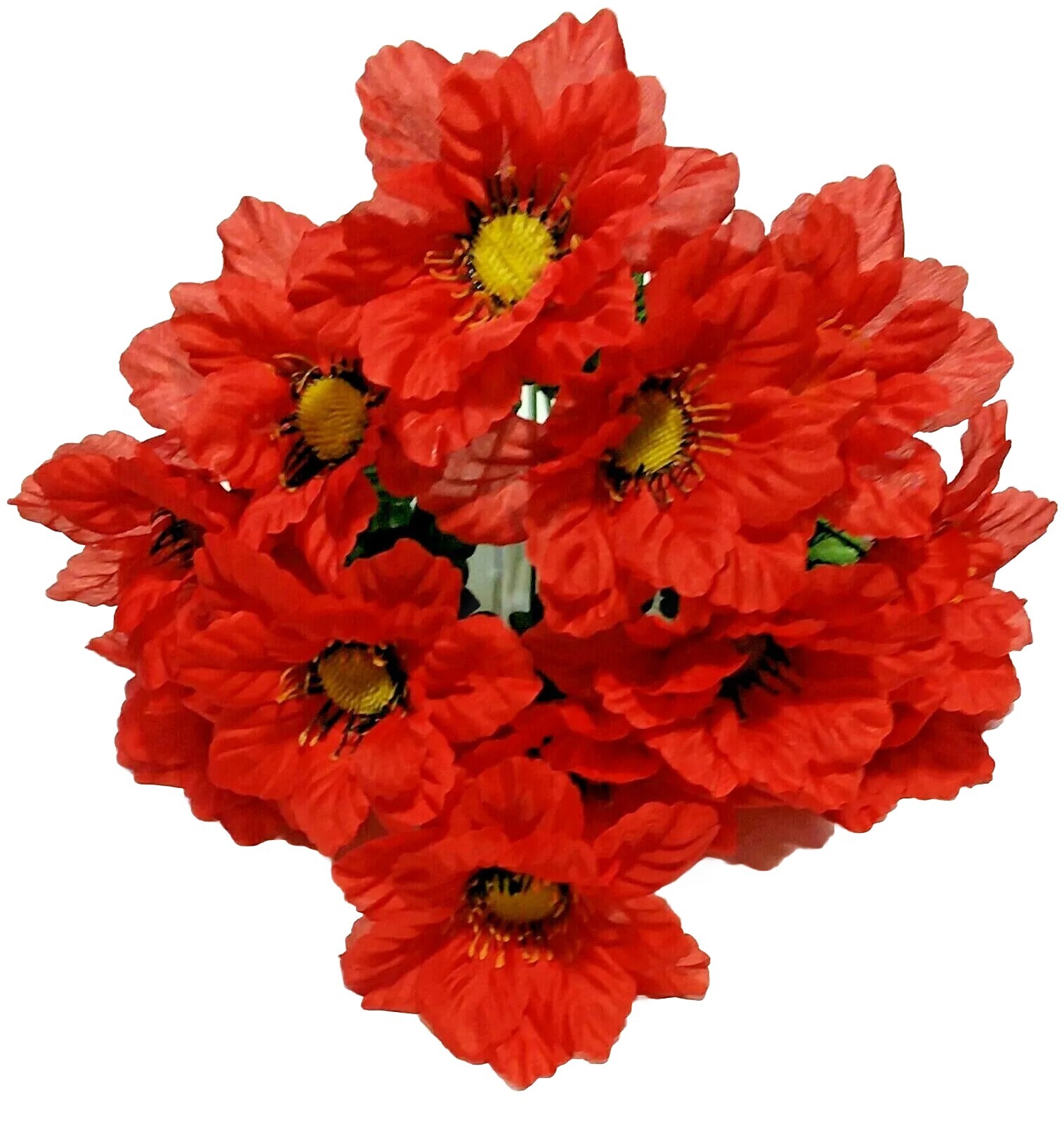 Red 12-Lotus Lily 20″ Bush New Artificial Silk Flower Home General Decor BP2111
