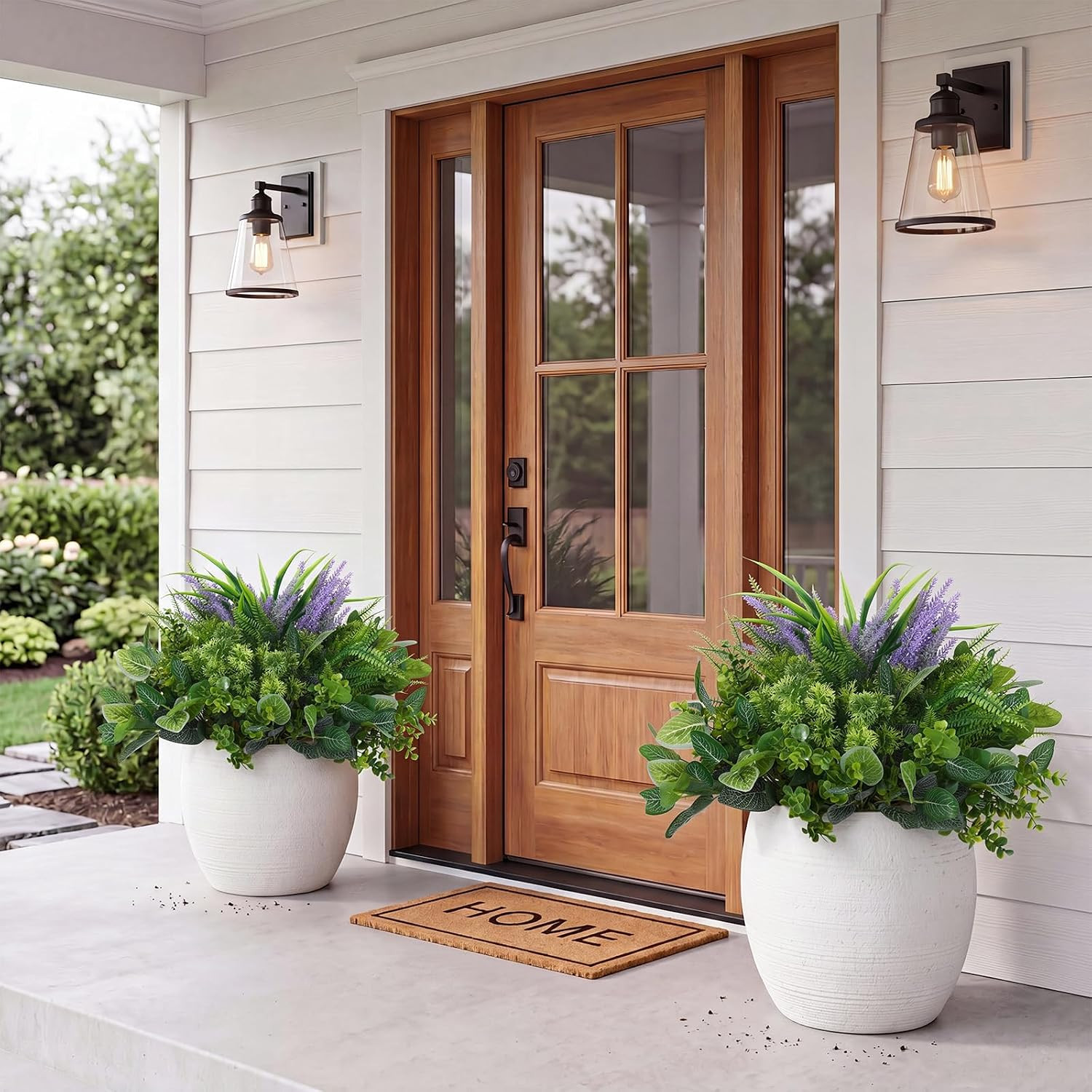 24 Pcs UV Resistant Faux Plants for Outdoor Window Box & Patio Decor