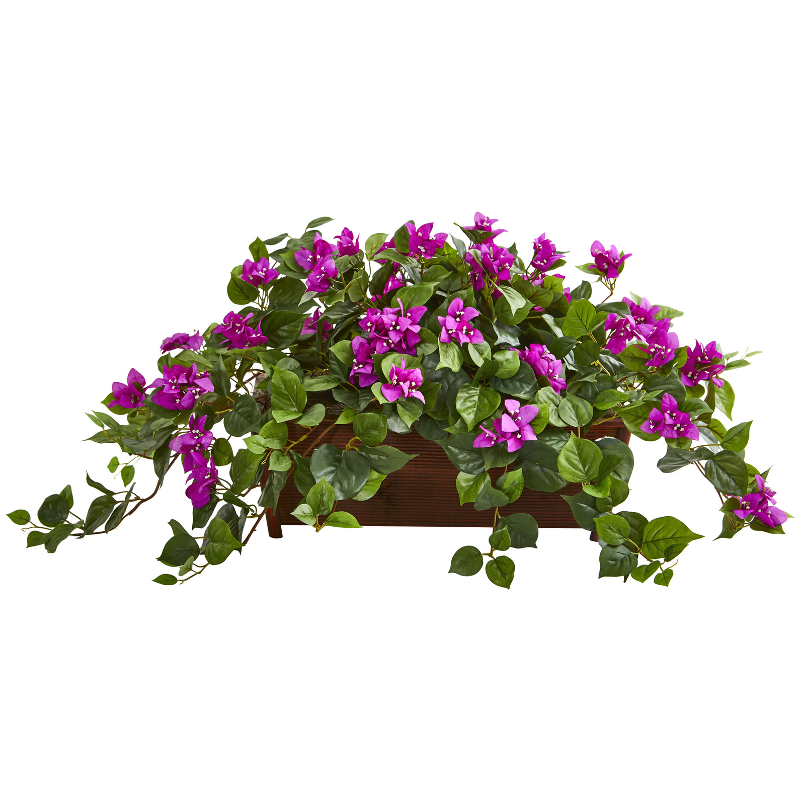 Bougainvillea Artificial Plant In Decorative Planter 18″ Nearly Natural Purple