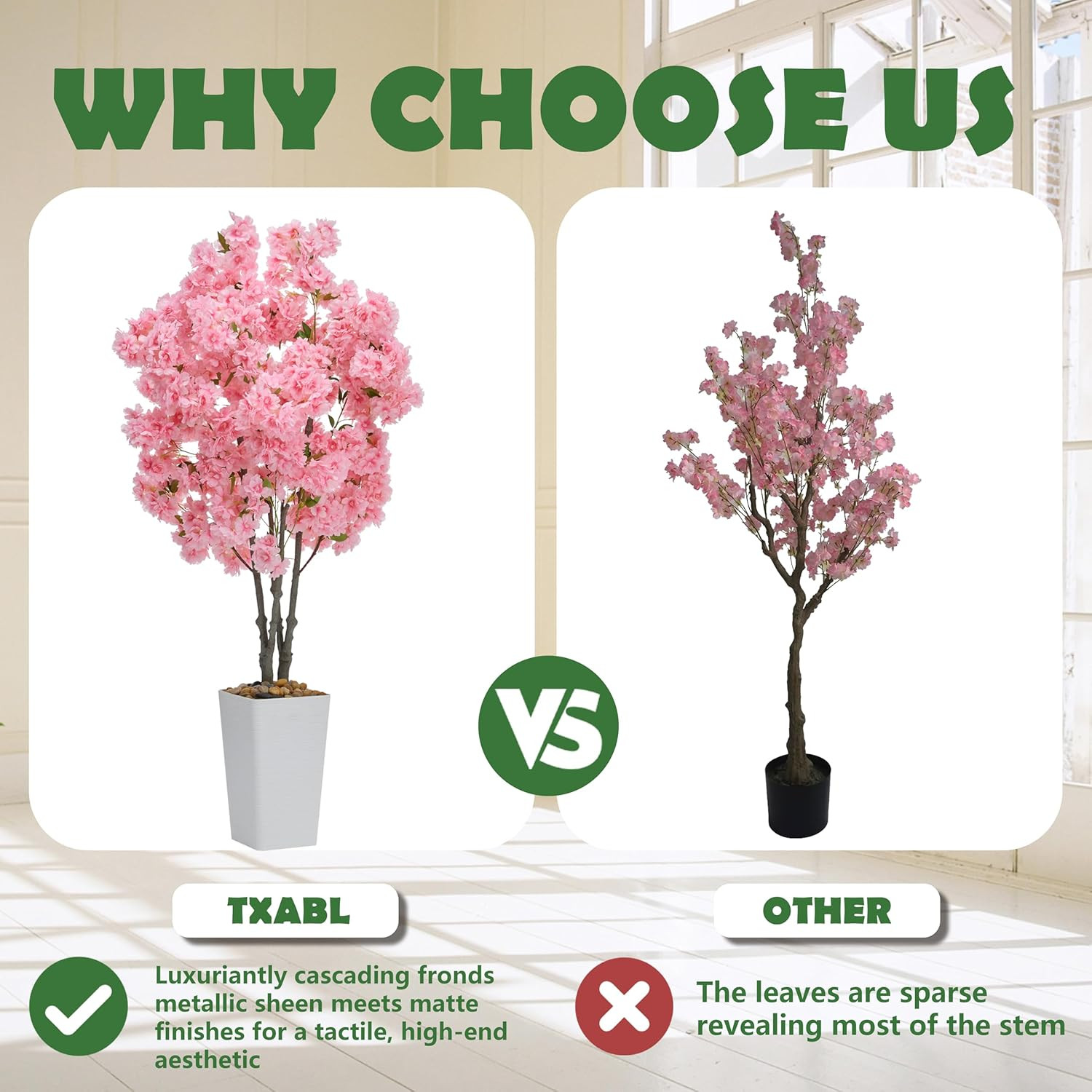 5FT Artificial Cherry Blossom Tree – Pink Sakura Decor for Home & Events