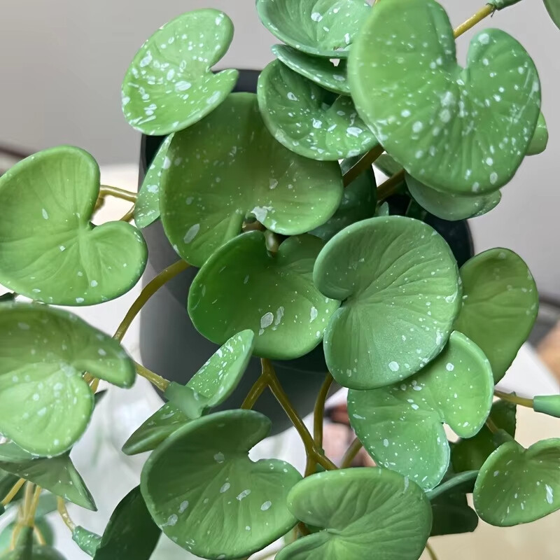 1PC Artificial Plant Mini Bouquet Copper Coin Grass Soft Glue False Green Plants