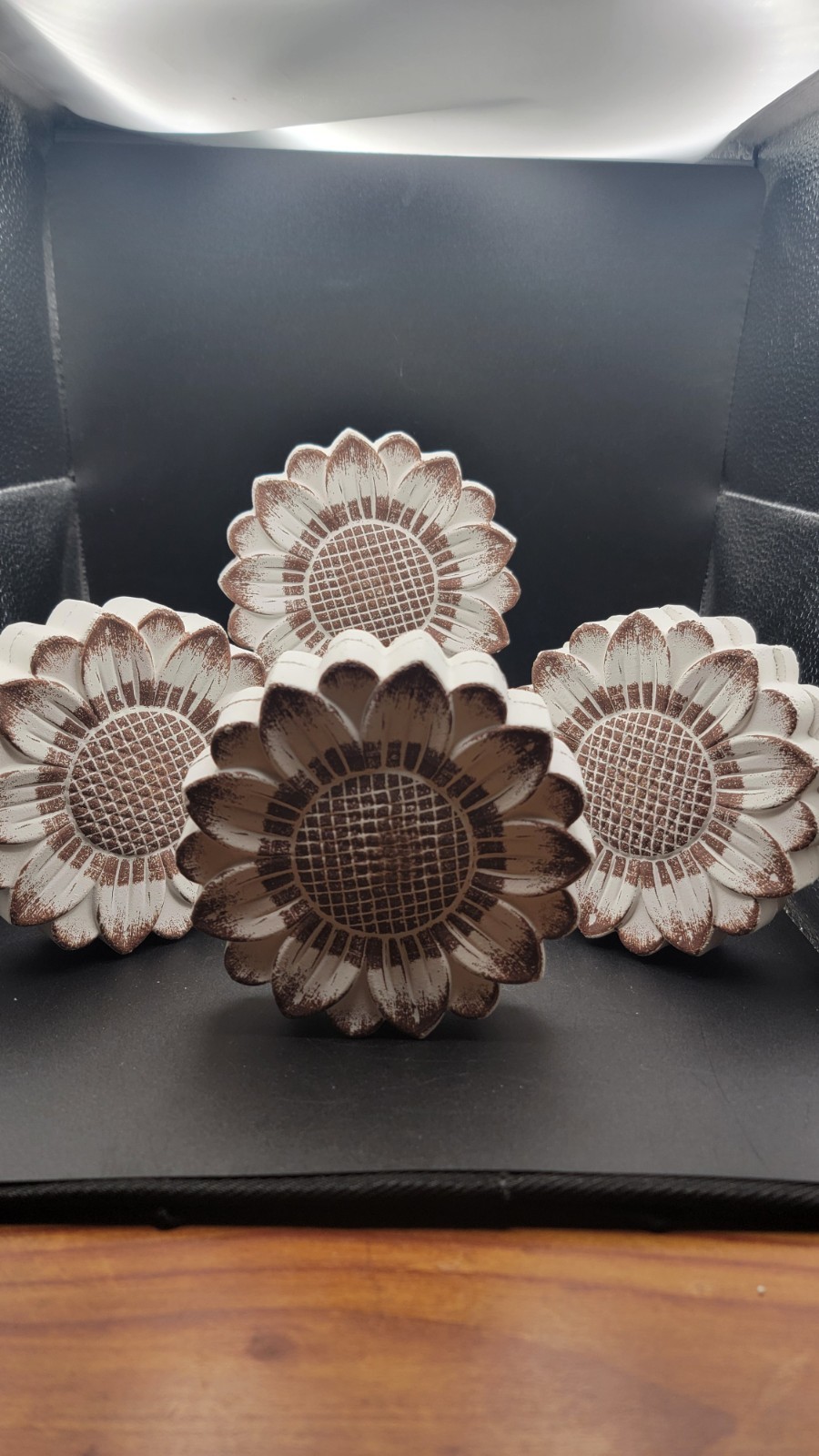 Sunflower Decor Set of 4 Rustic Farmhouse Floral Plaques Shelf Sitters DIY Craft
