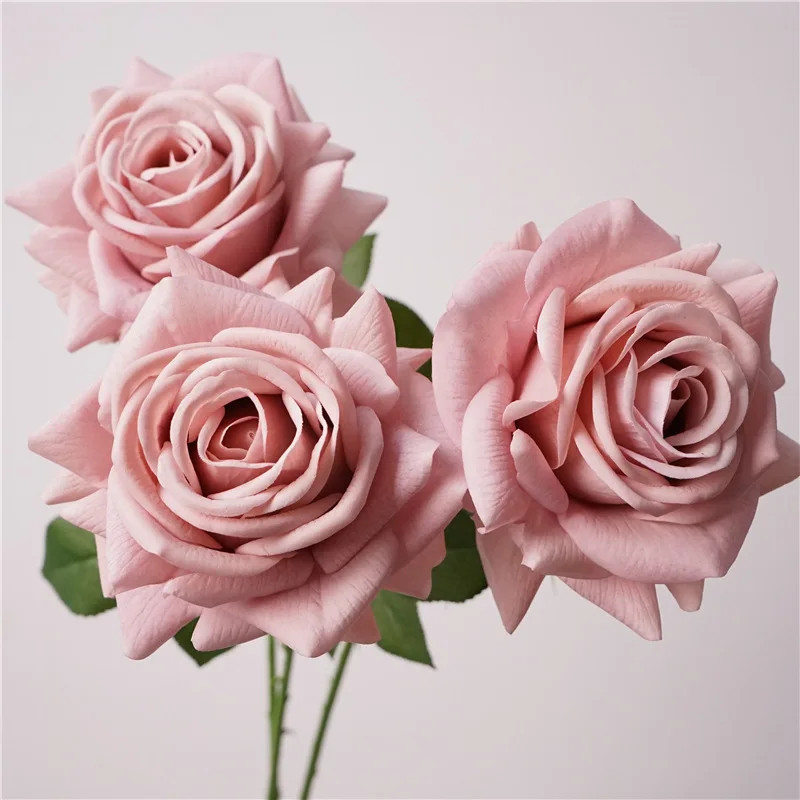 5Pc Moisturizing Real Touch Rose Flowers Artificial Mariage Decor Rose Bouquet W