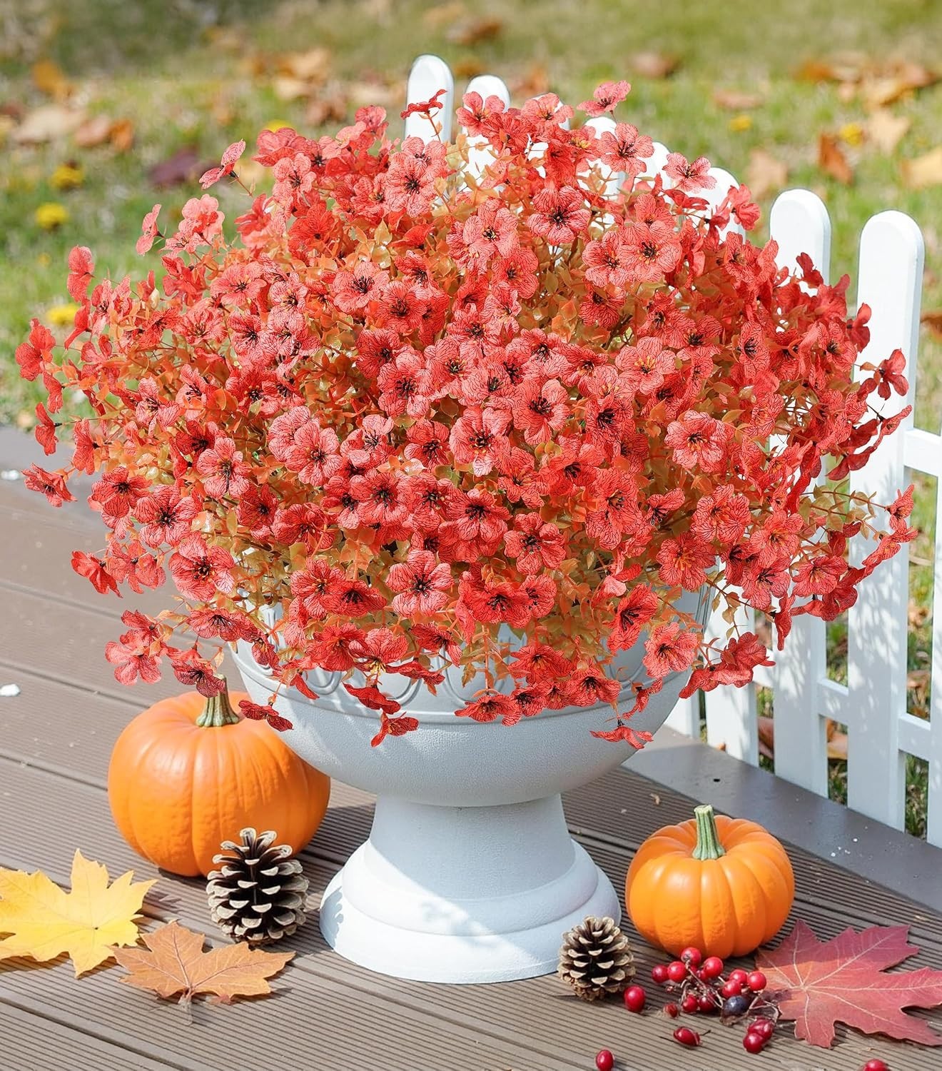 Low Maintenance 12 Pack of Artificial Mums – Autumn Outdoor Décor Essentials