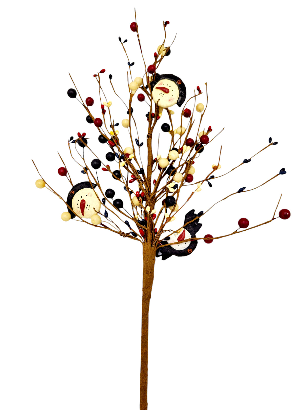Red, White and Blue Color Artificial Berry Picks w/Snowman Spray Home Decor N620