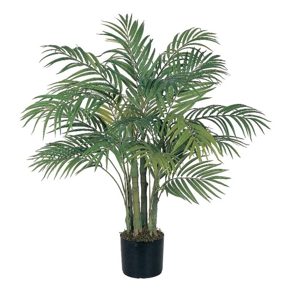 Nearly Natural 36″ Areca Silk Palm Tree with 536 Leaves in Green/Black