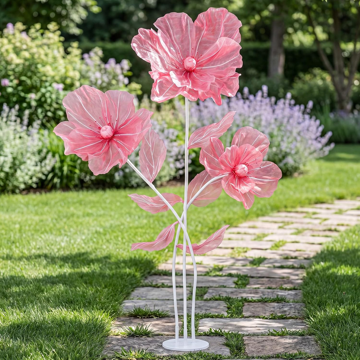 6 Ft Giant Silk Flower for Decoration with Stand Artificial Decor Big Silk Flowe