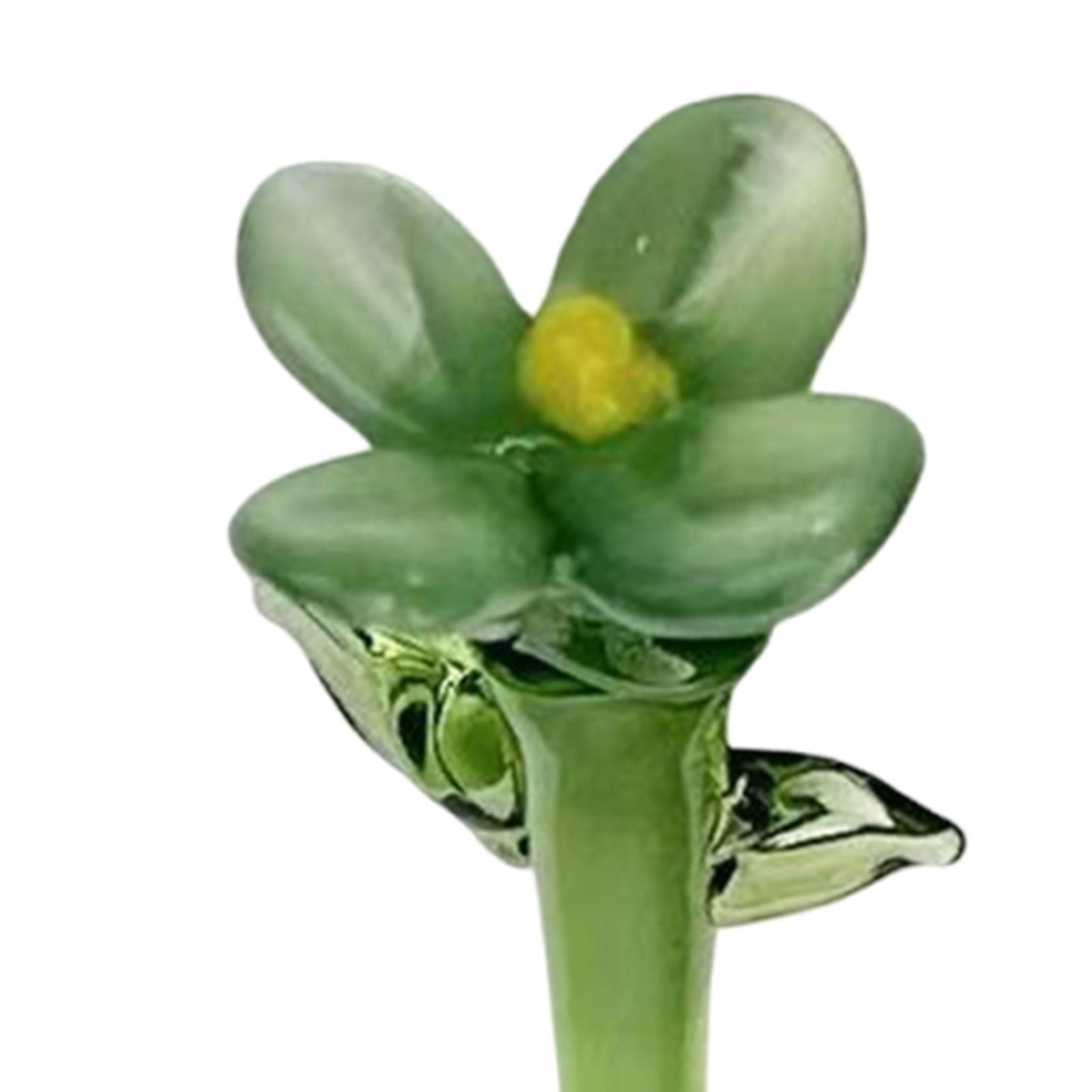 Miniature Hand-Blown Glass Flower Bouquet in Tiny Clear Vase