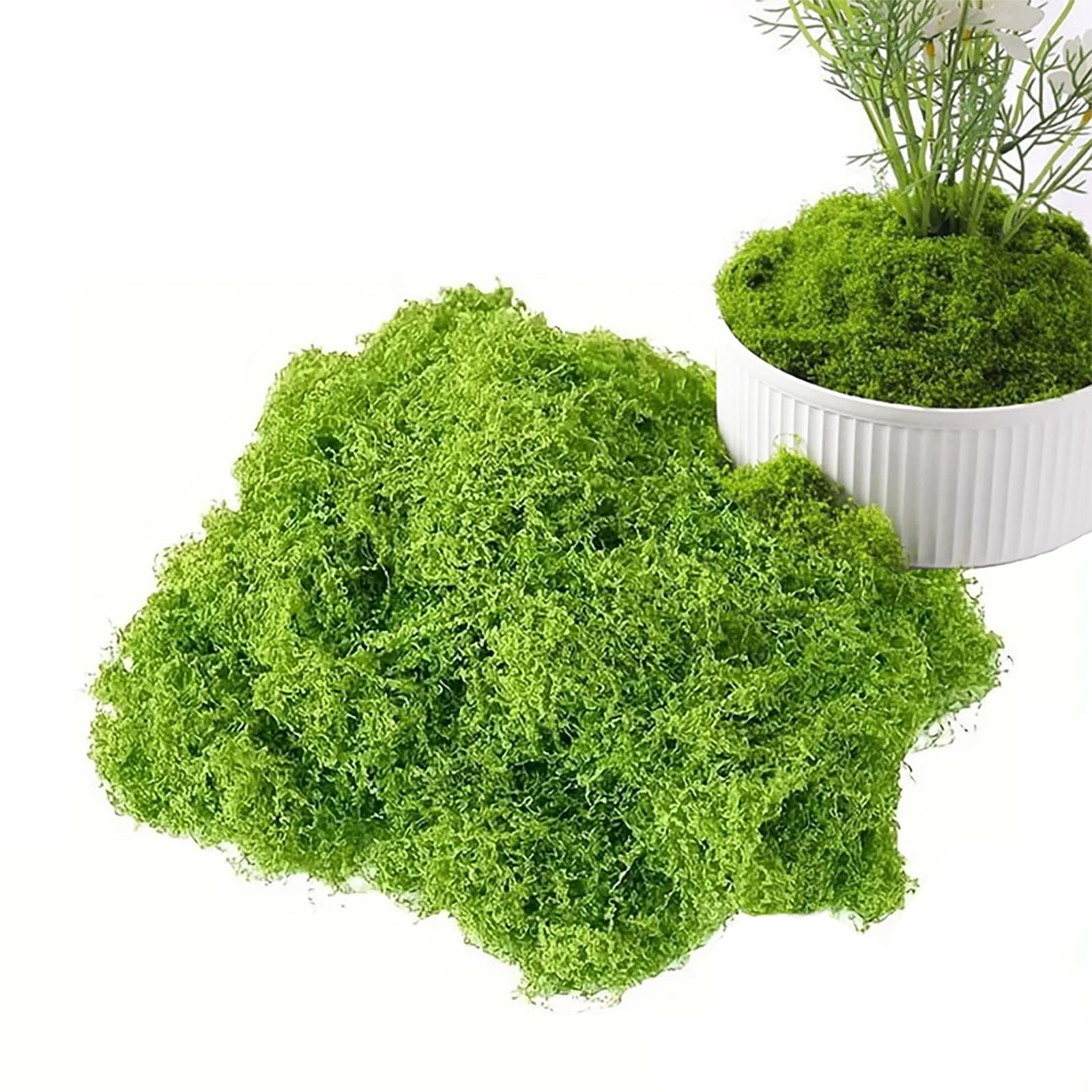 Fake Green Moss for Decorating, Artificial Moss for Aquarium Model Crafts Tab…