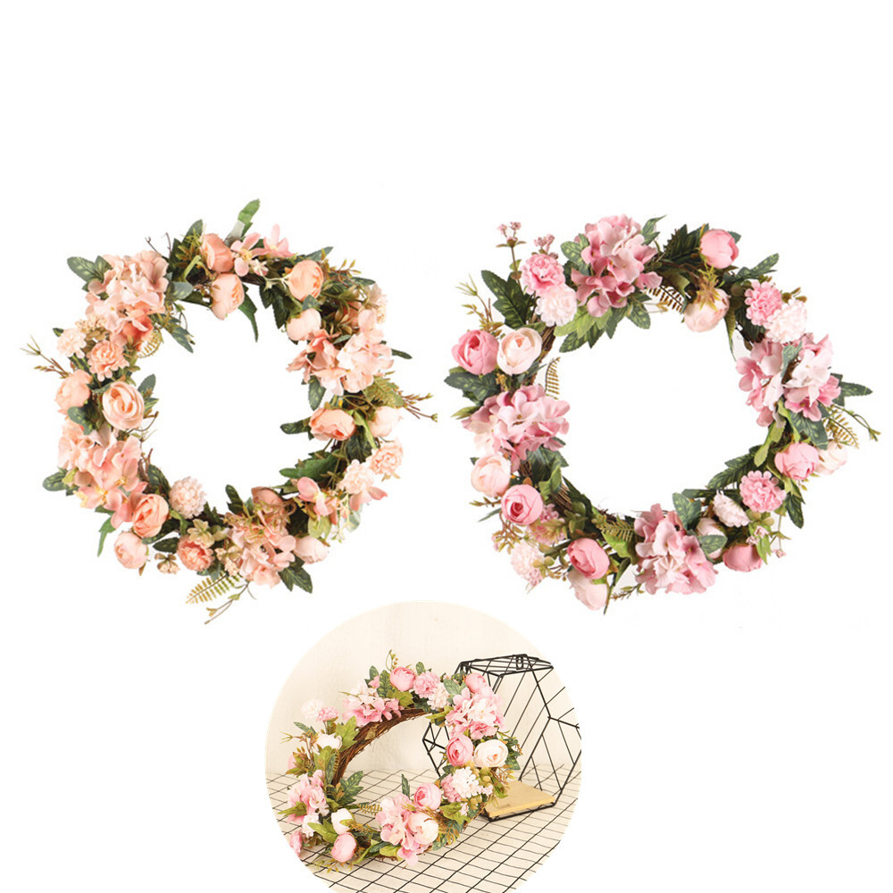 Home Decoration Door Spring Summer Garden Wreath 40cm 16″ Artificial Rose Wreath