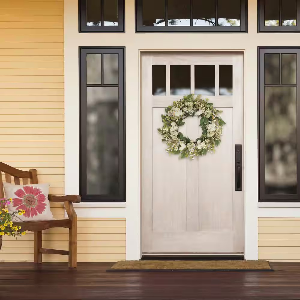 30 In. Artificial Chrysanthemum and Daisy Floral Spring Wreath