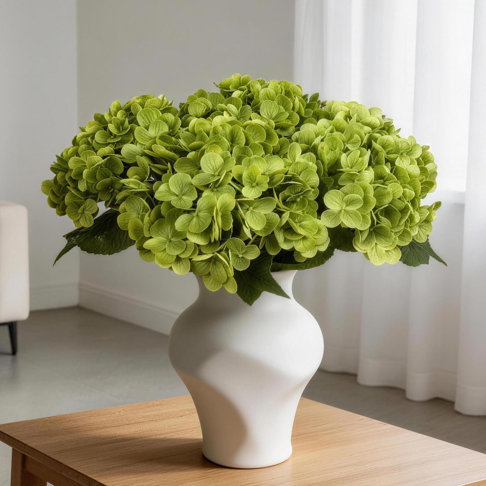 3Pcs 21in Hydrangea Artificial Flowers, Latex Real Touch Hydrangeas Bouquets,…