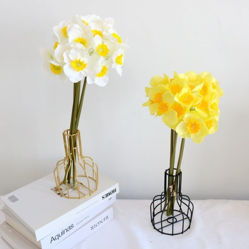 12 Stems Artificial Daffodil Flowers 16 Inch Faux Silk Daffodils Flowers Real…
