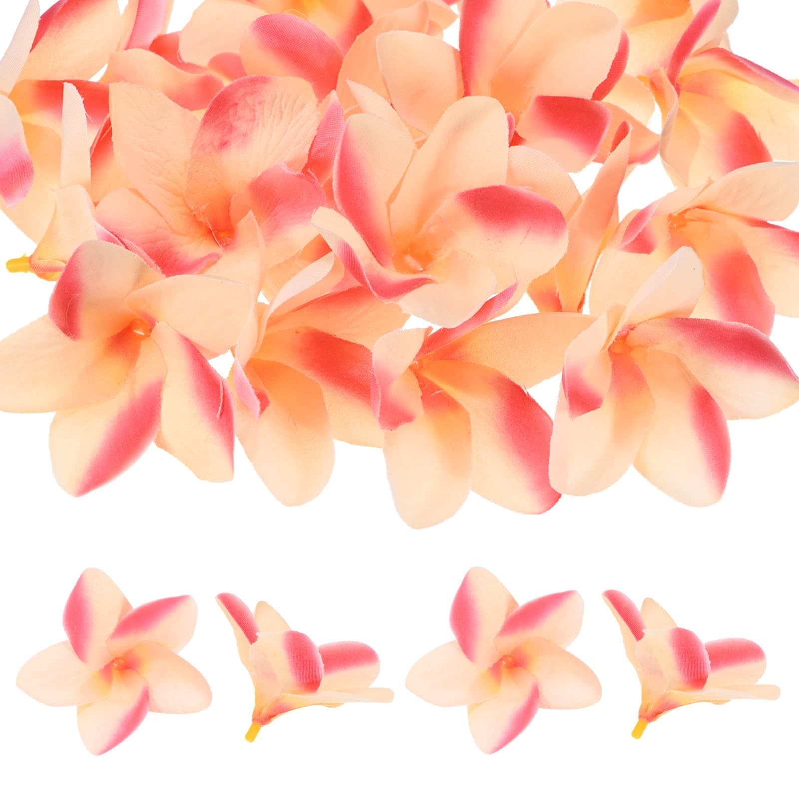 20-Pack Artificial Plumeria Flowers, Fake Silk Heads Flower Hawaiian Plumeria…