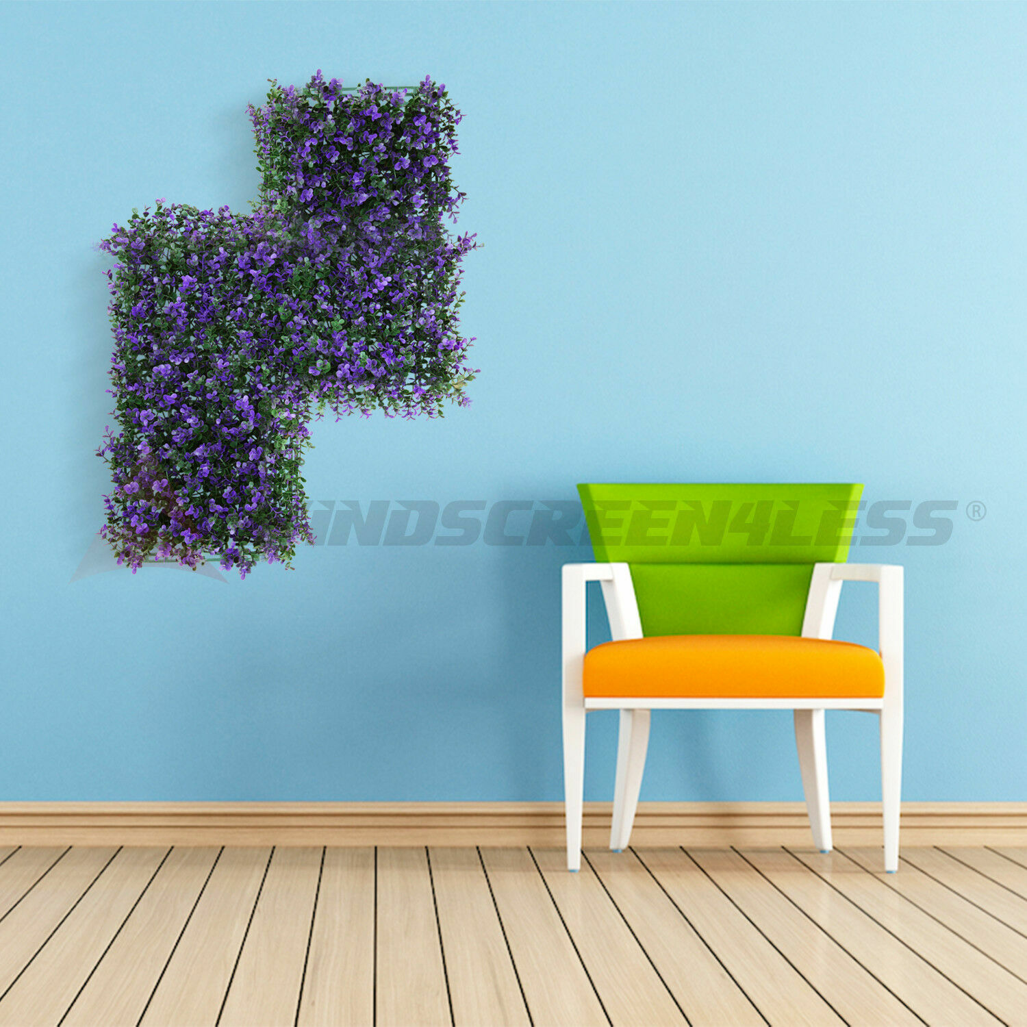 Artificial Faux Boxwood Hedge Lavender Leaves Greenery Mats Fence Panel 20”x20″