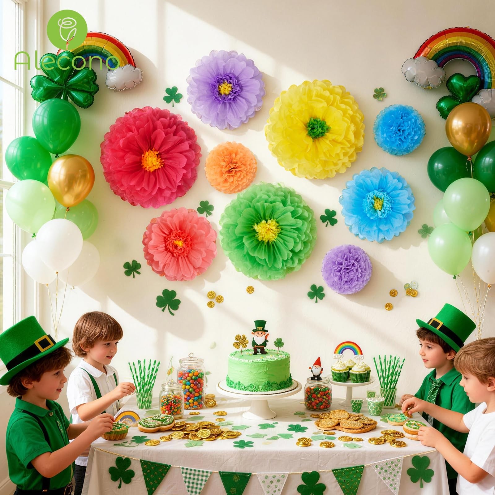 9 PCS Giant Tissue Paper Flowers Fits 24/20/14 Inch Wedding Party Wall Decor