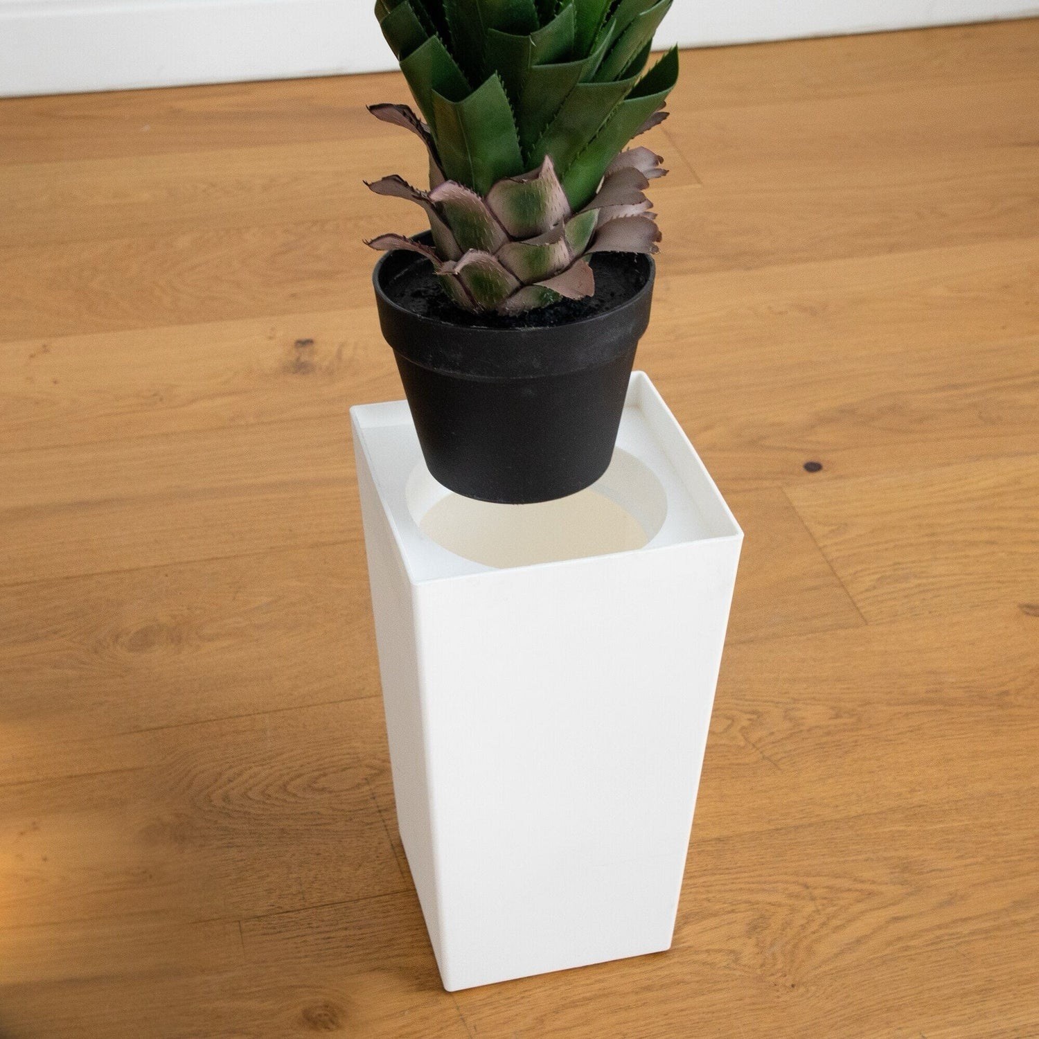 4′ UV Resistant Artificial Spiked Agave Plant in White Tower Planter