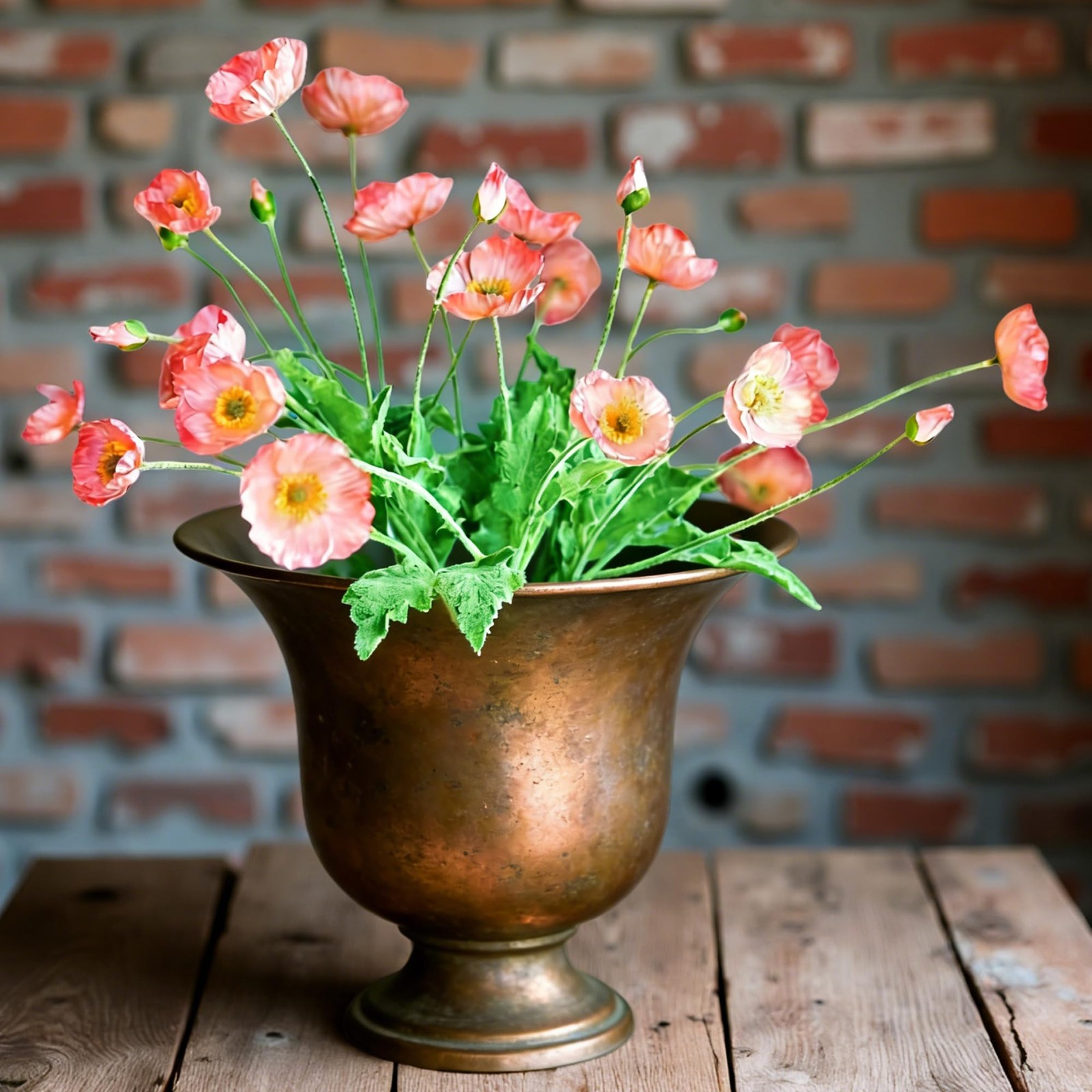 Artificial Flowers for Outdoors 6 Pcs Poppy Plant Realistic Silk Fake Flowers…