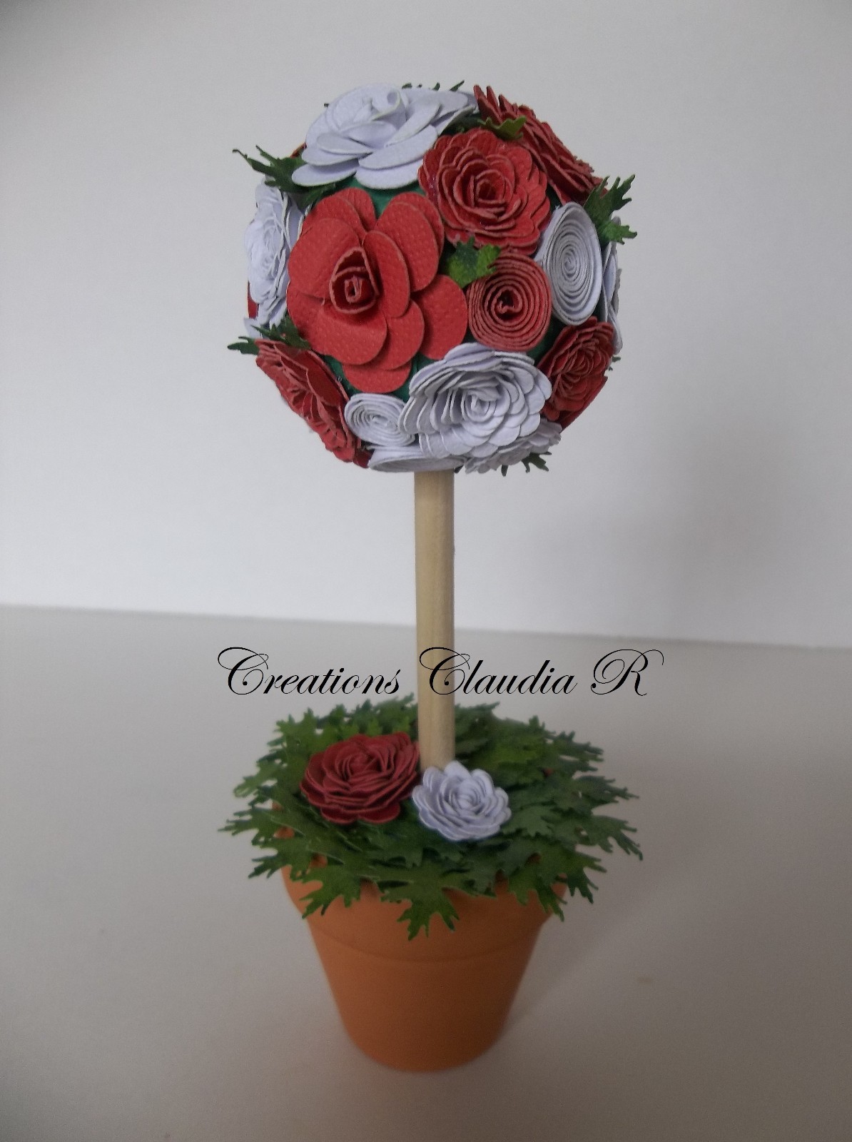 Mini topiary/ Topiary/Cardstock – home decoration/ Set of 3