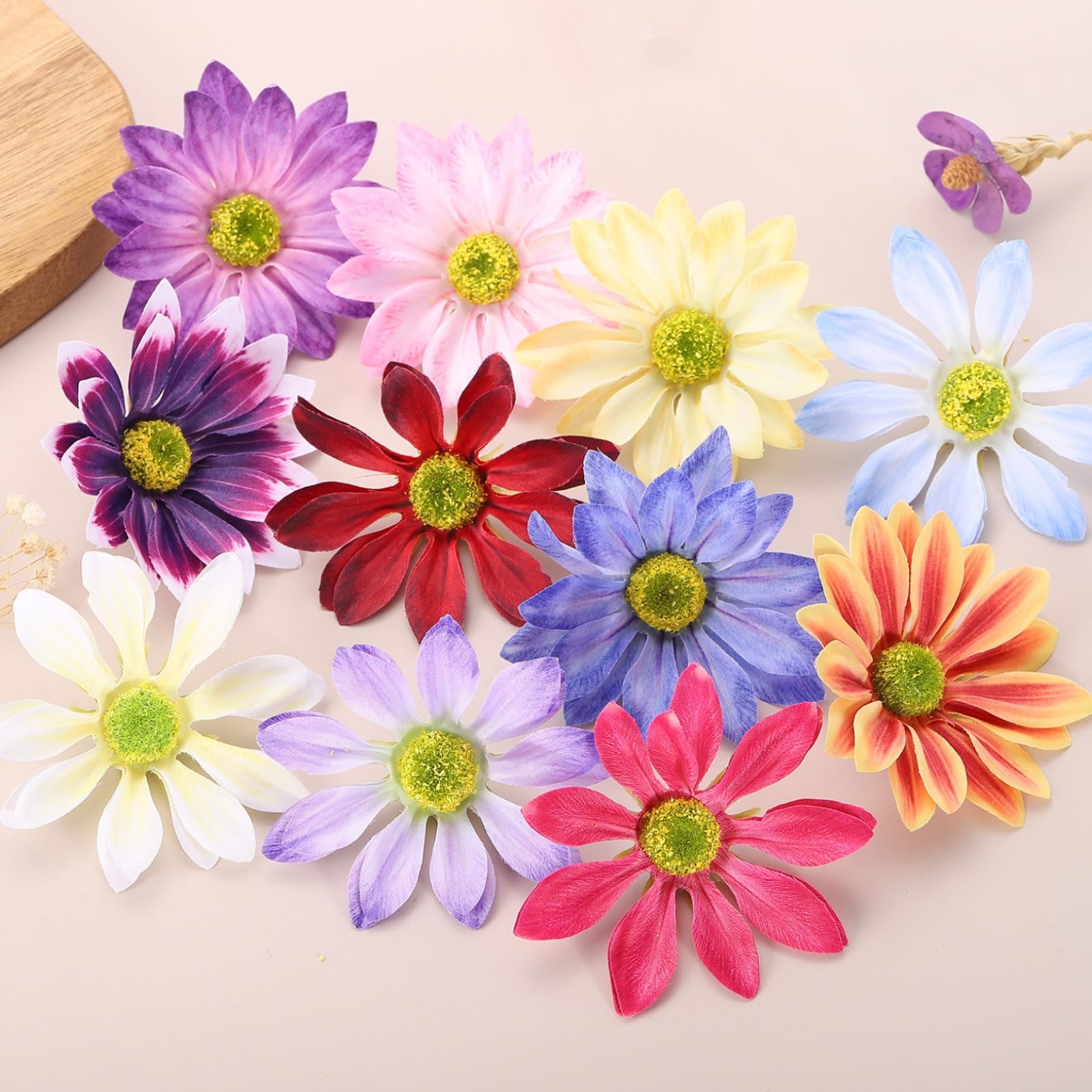 12 Pcs Artificial Daisies Flower Heads, Fake Chrysanthemum Heads Bulk Artific…