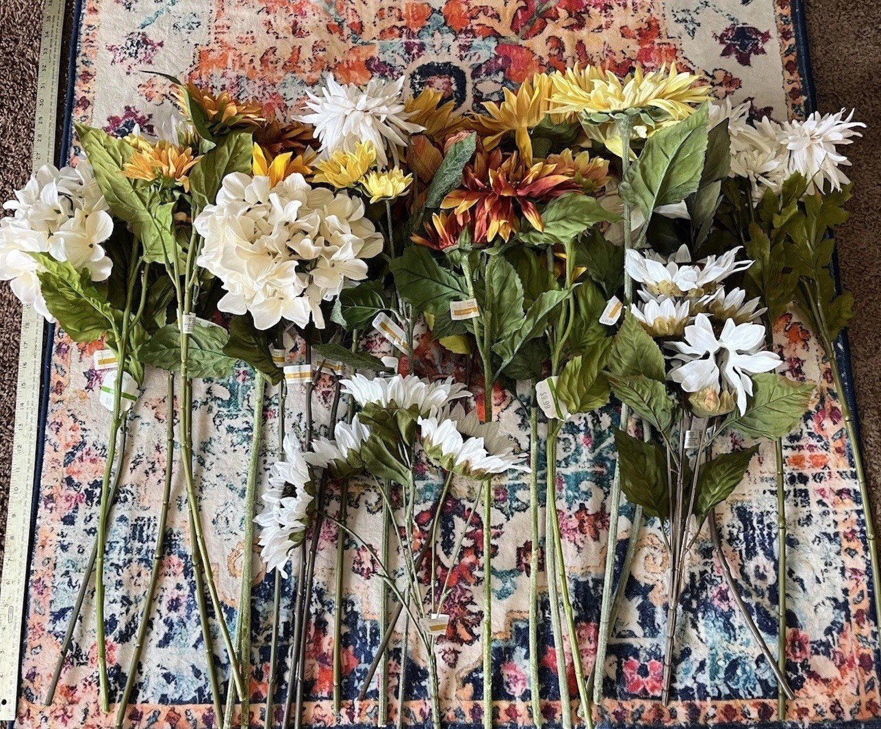 25 Stems Ashland Faux Sunflowers Etc artifical Crafters Fall NWT $230+msrp