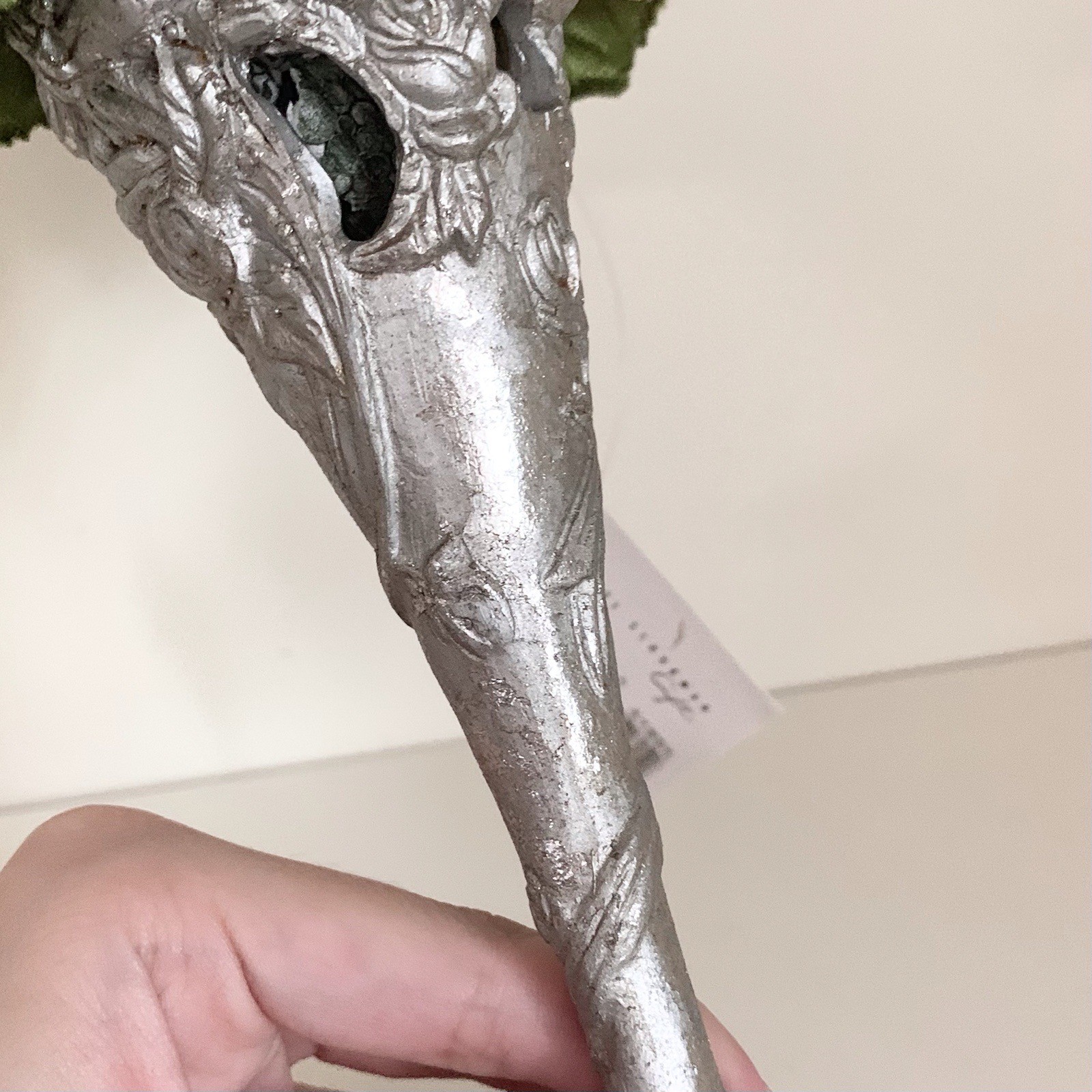 Beautiful Beaded Flower Decor Silver Vase