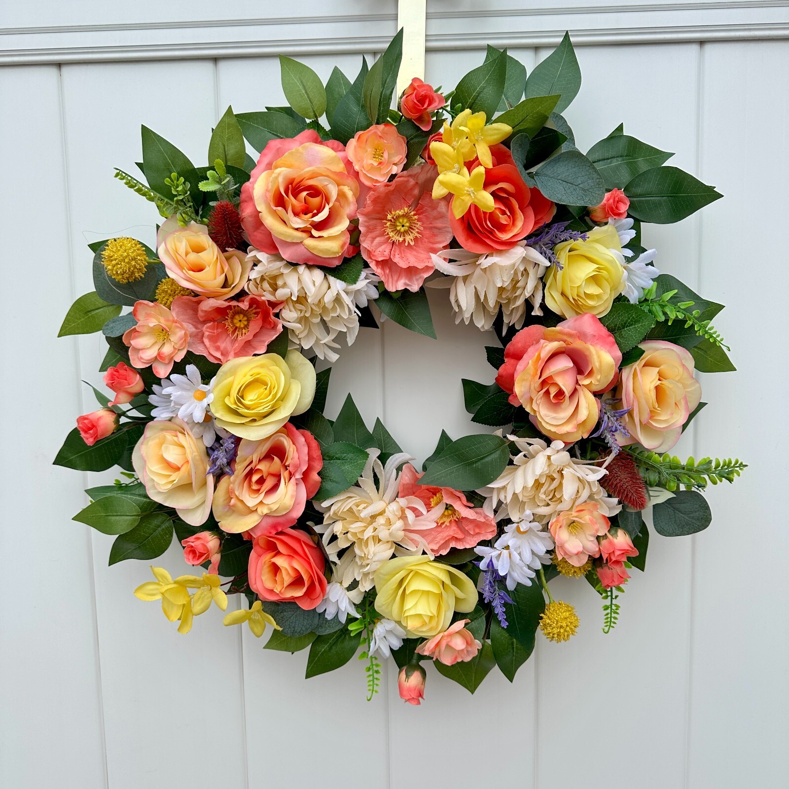 Rose, Chrysanthemum, Grandiflorum, and Peony Wreath