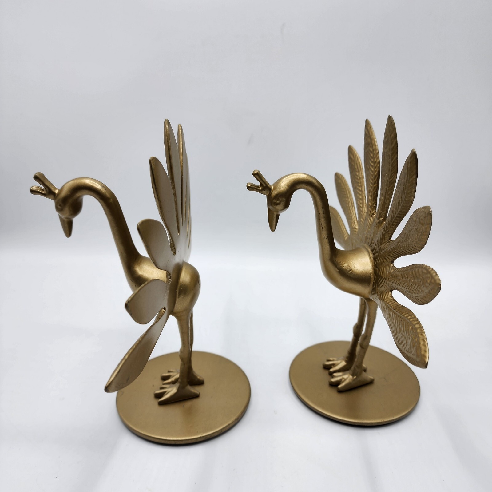 IKEA Markniva Decorative Brass Like Peacocks Figurines Lot of 2 Preowned.