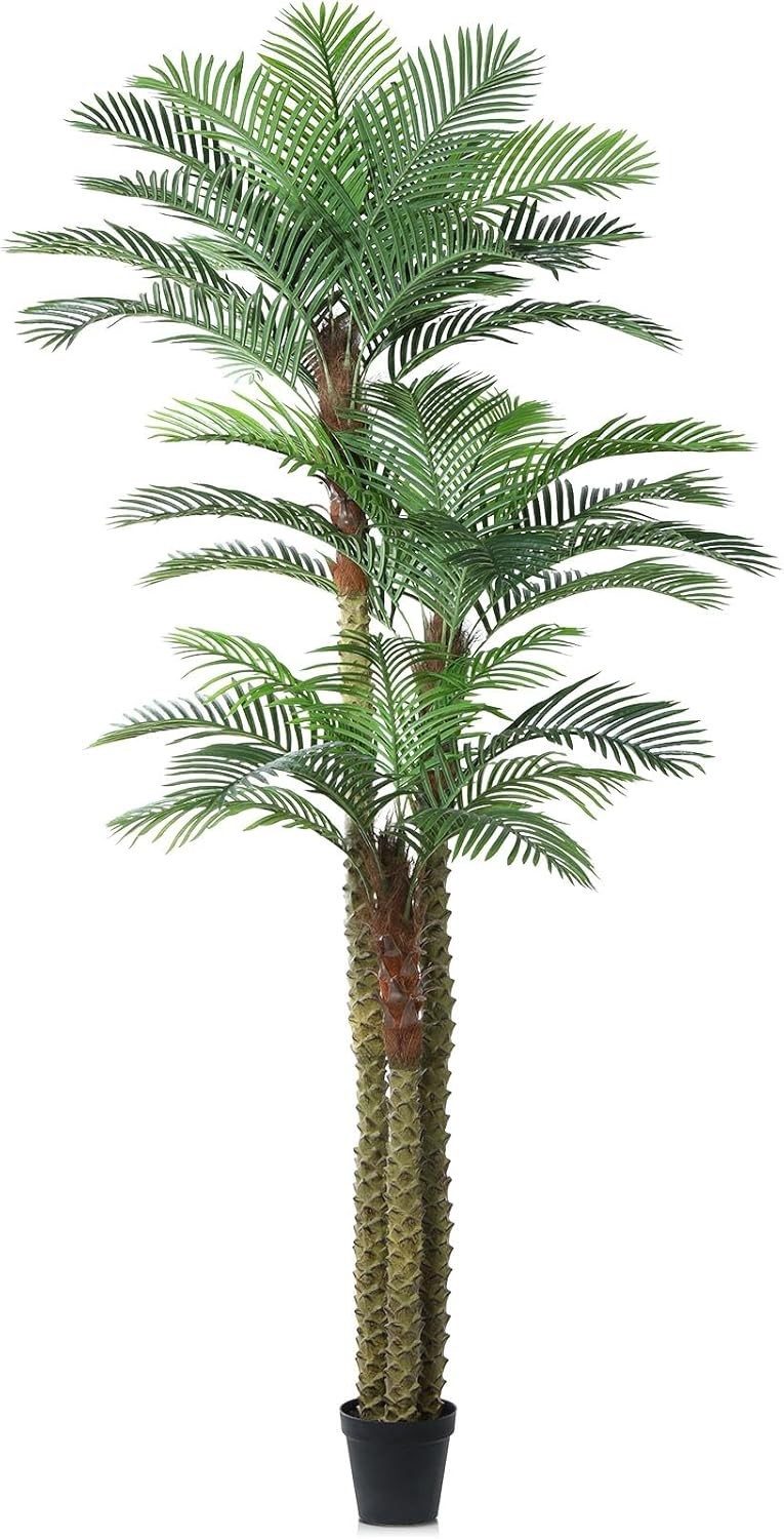 8ft Triple Trunk Artificial Palm Tree for Garden