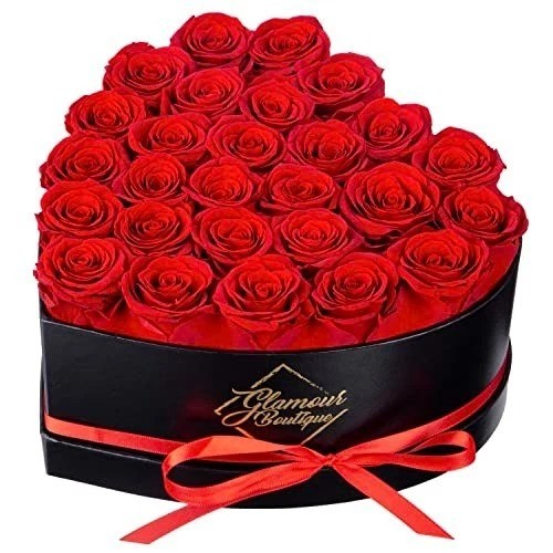 Preserved Red Roses Heart Box: Lasting Love Gift for Birthdays or Anniversaries