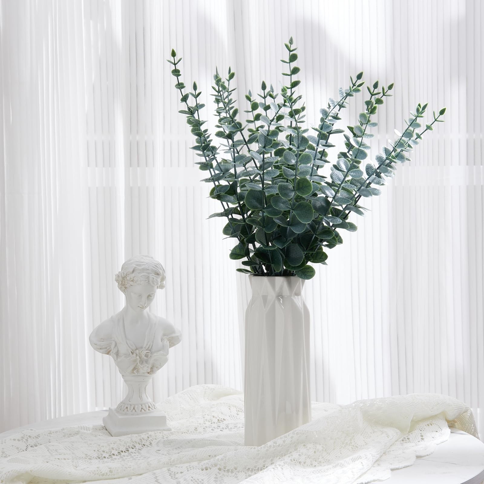 40PCS Artificial Eucalyptus Stems Real Touch Faux Greenery for Home Decor